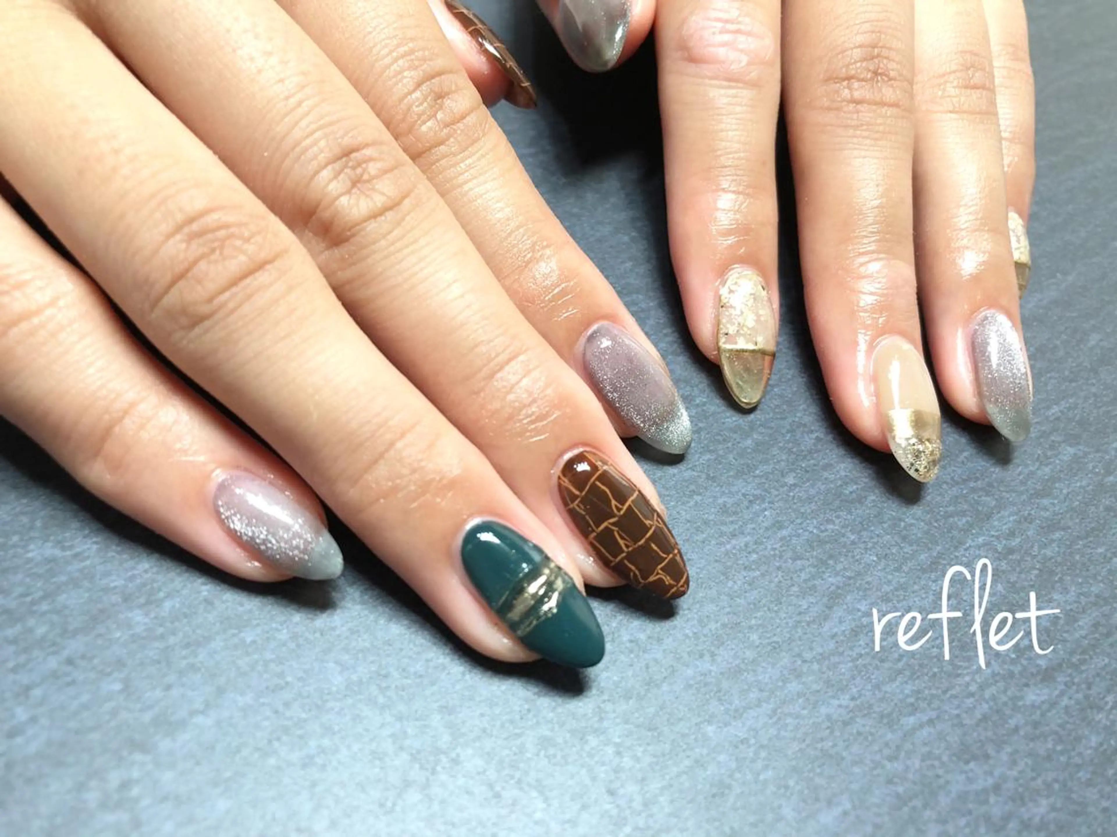 ネイル アニマル柄 ハンドネイル reflet nailのネイルデザイン