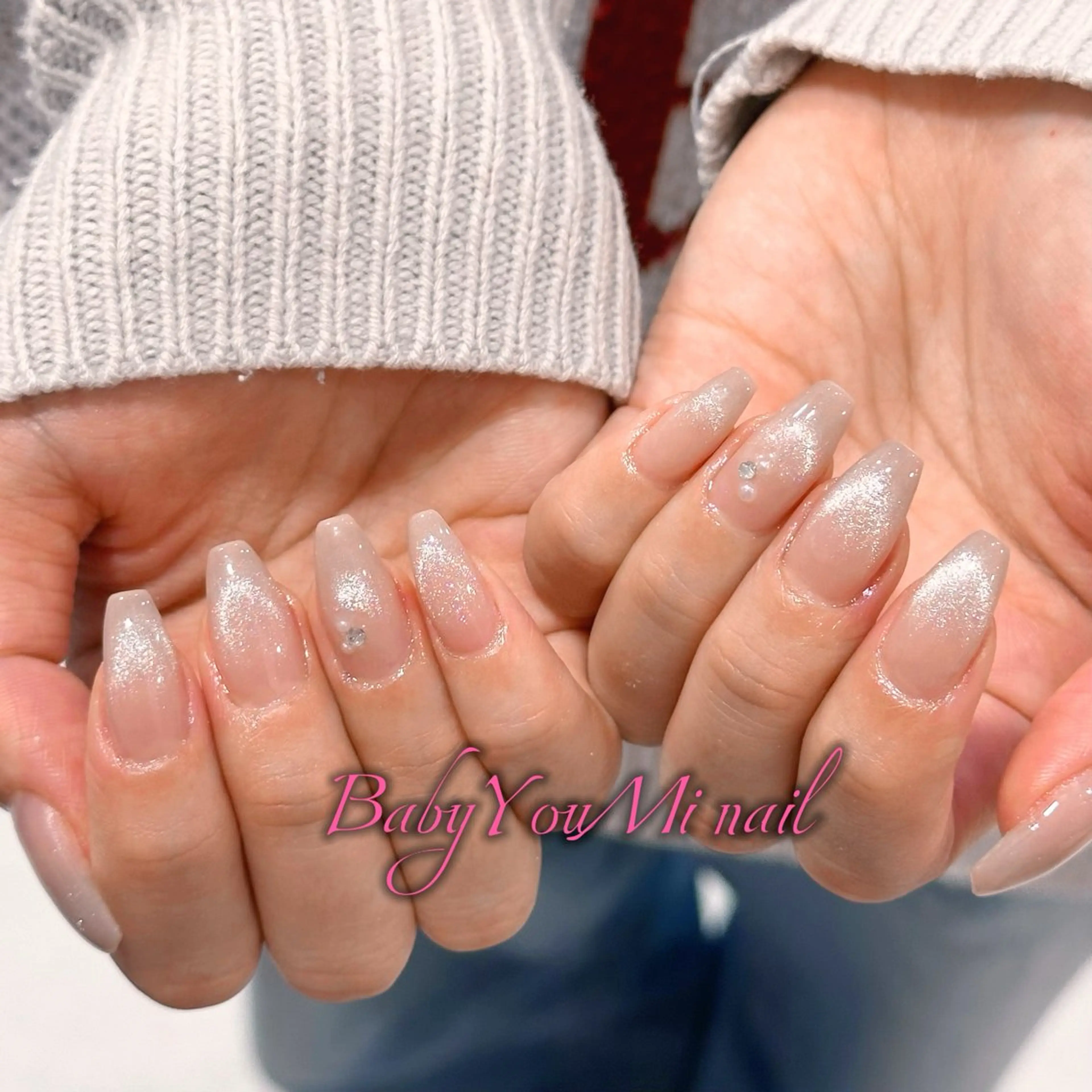 ネイル オーロラネイル フラワーネイル フットネイル フレンチネイル ジェルネイル ハンドネイル BabyYouMi ねねのネイルデザイン