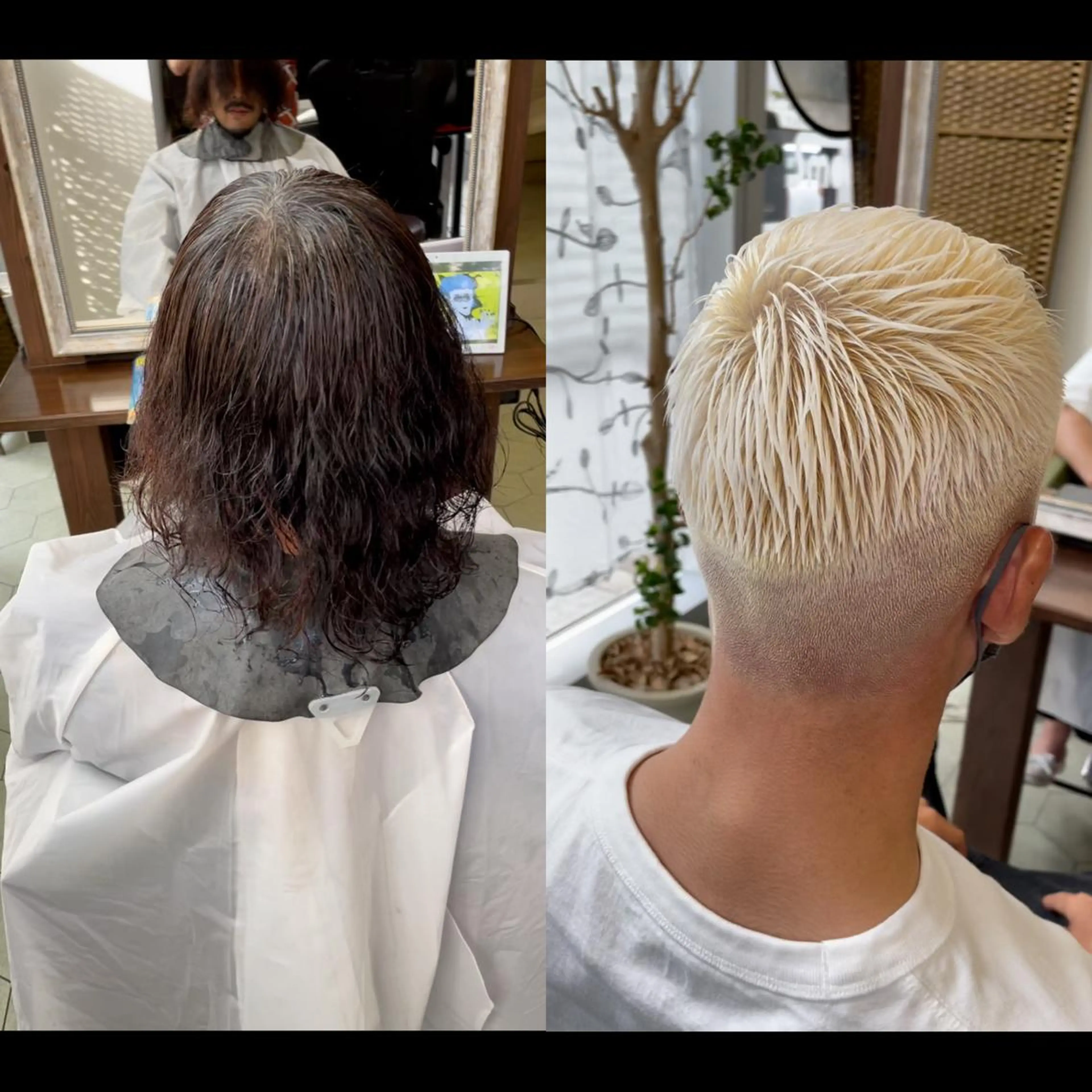 ショート カラー メンズ フェードカット メンズメッシュ メンズパーマ スキンフェード メッシュ share salon　SCENA所属・堤太志 メンズパーマ特化のヘアスタイル