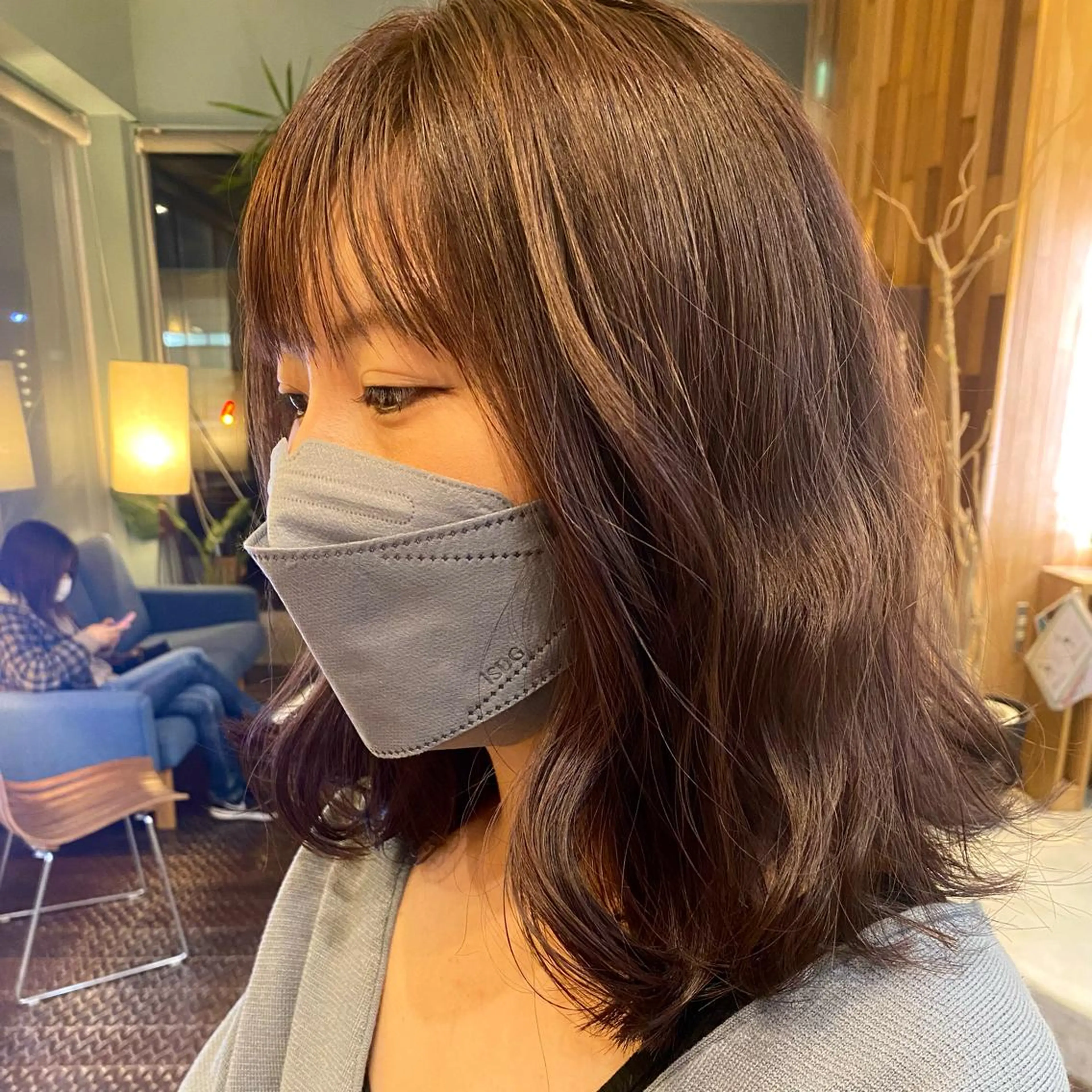 ミディアム カラー ベージュカラー ラベンダーカラー ラベンダーベージュ ボブ カット ヘアカラー 高橋 舟太郎のヘアスタイル