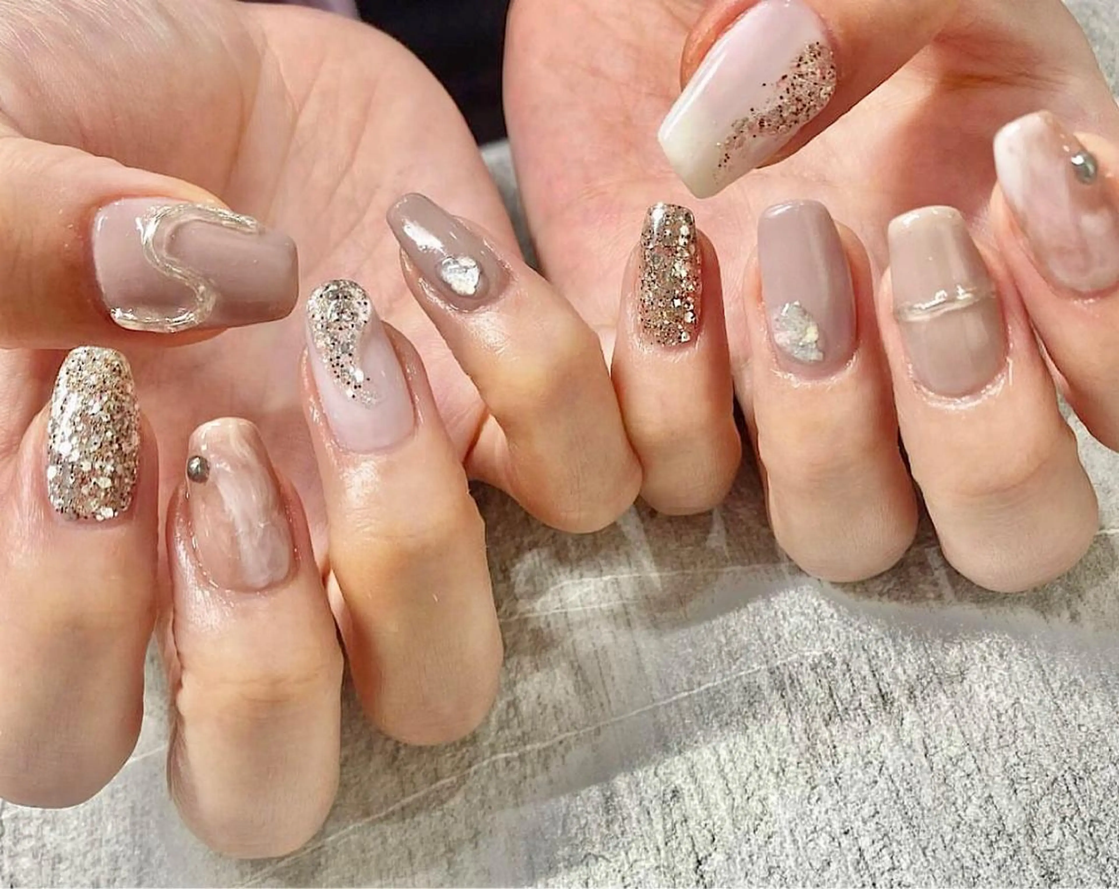 ネイル ジェルネイル 韓国ネイル ニュアンスネイル パラジェル ワンホンネイル nailsalon MONICAのネイルデザイン