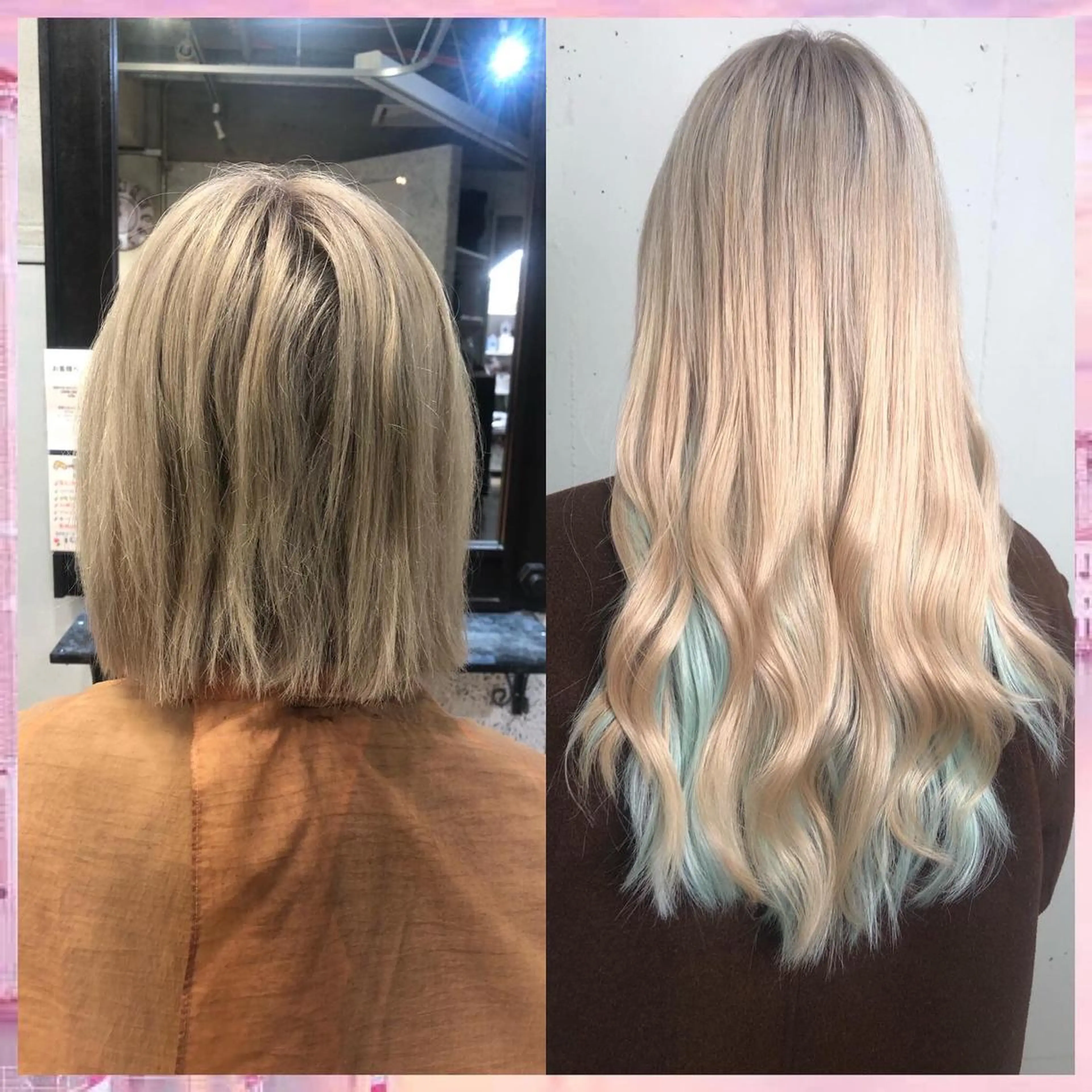 セミロング カラー ヘアアレンジ 編み込みエクステ シールエクステ ベージュカラー イヤリングカラー インナーカラー カット ヘアカラー トリートメント エクステ ヘアセット 八巻 晴香のヘアスタイル