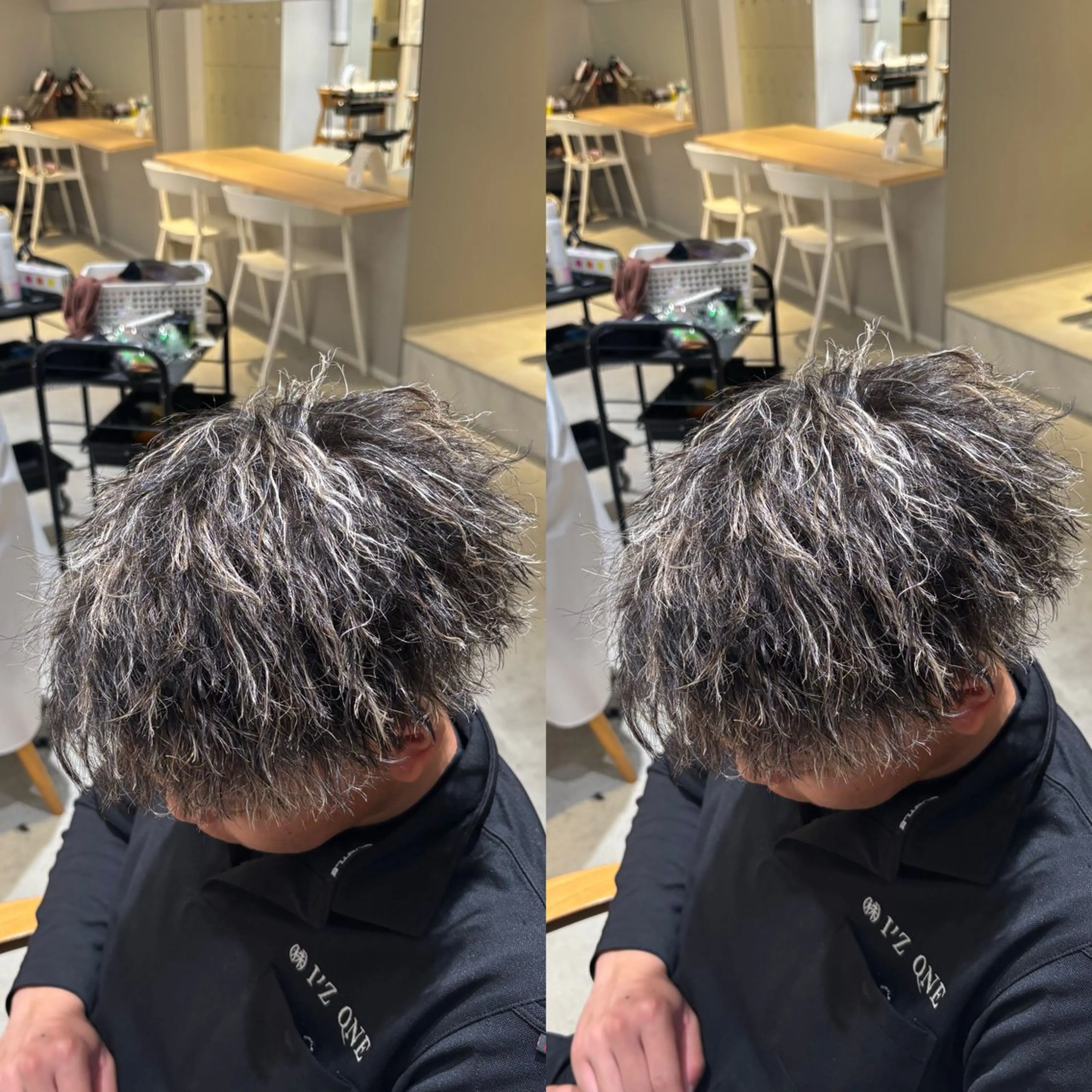 カラー パーマ メンズ メンズハイライト ハイライトカラー パーマ 石黒 龍大のヘアスタイル