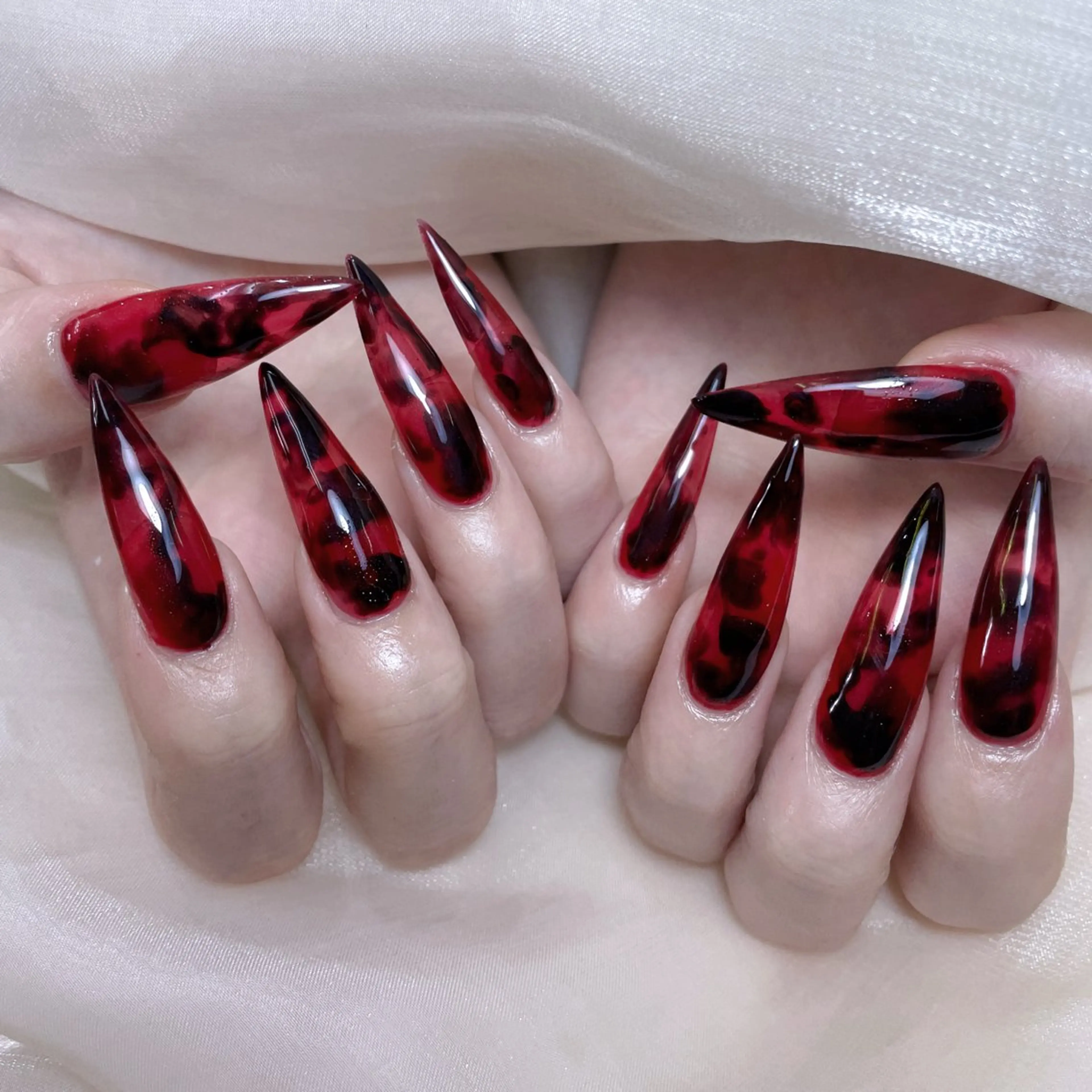 ネイル チークネイル クリアネイル ガーリー キラキラネイル 韓国ネイル ハンドネイル NailPrincess所属・princess スカルプ専門店のネイルデザイン