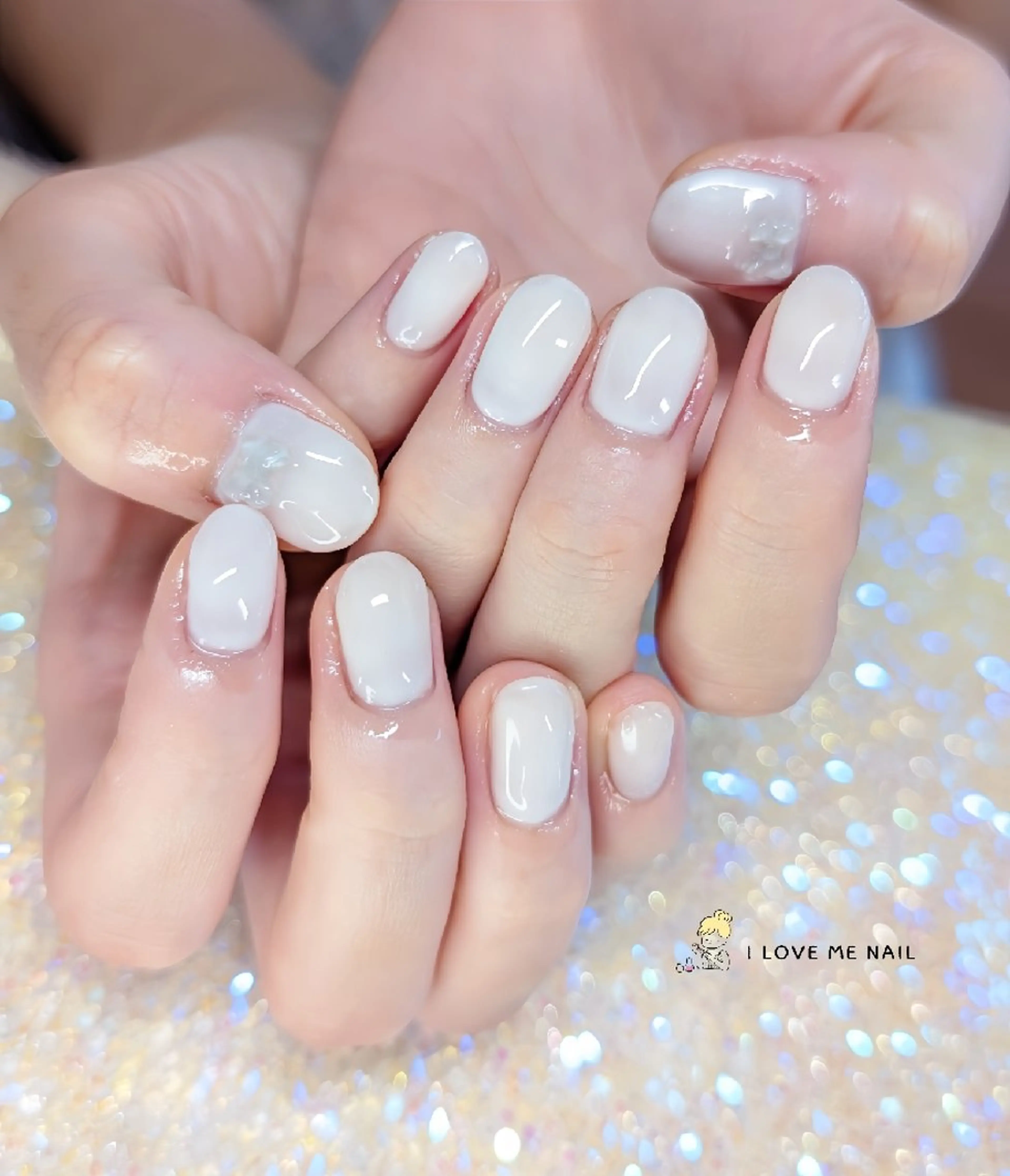 ネイル 長さ出し ハート 韓国ネイル マグネットネイル ニュアンスネイル ハンドネイル I LOVE ME NAIL.｡.:*♡のネイルデザイン
