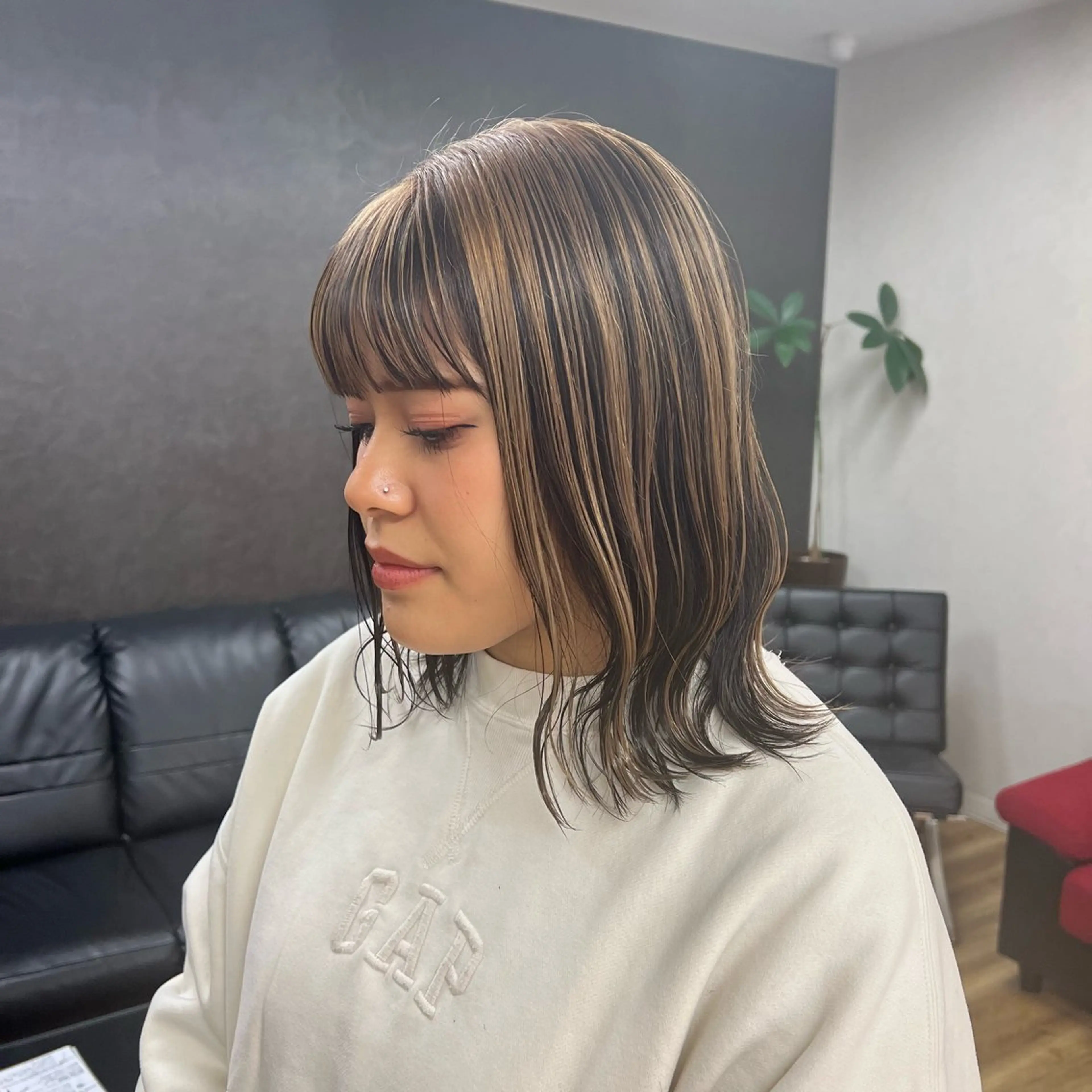 ミディアム ボブ/ストレート🎀 harukaのヘアスタイル