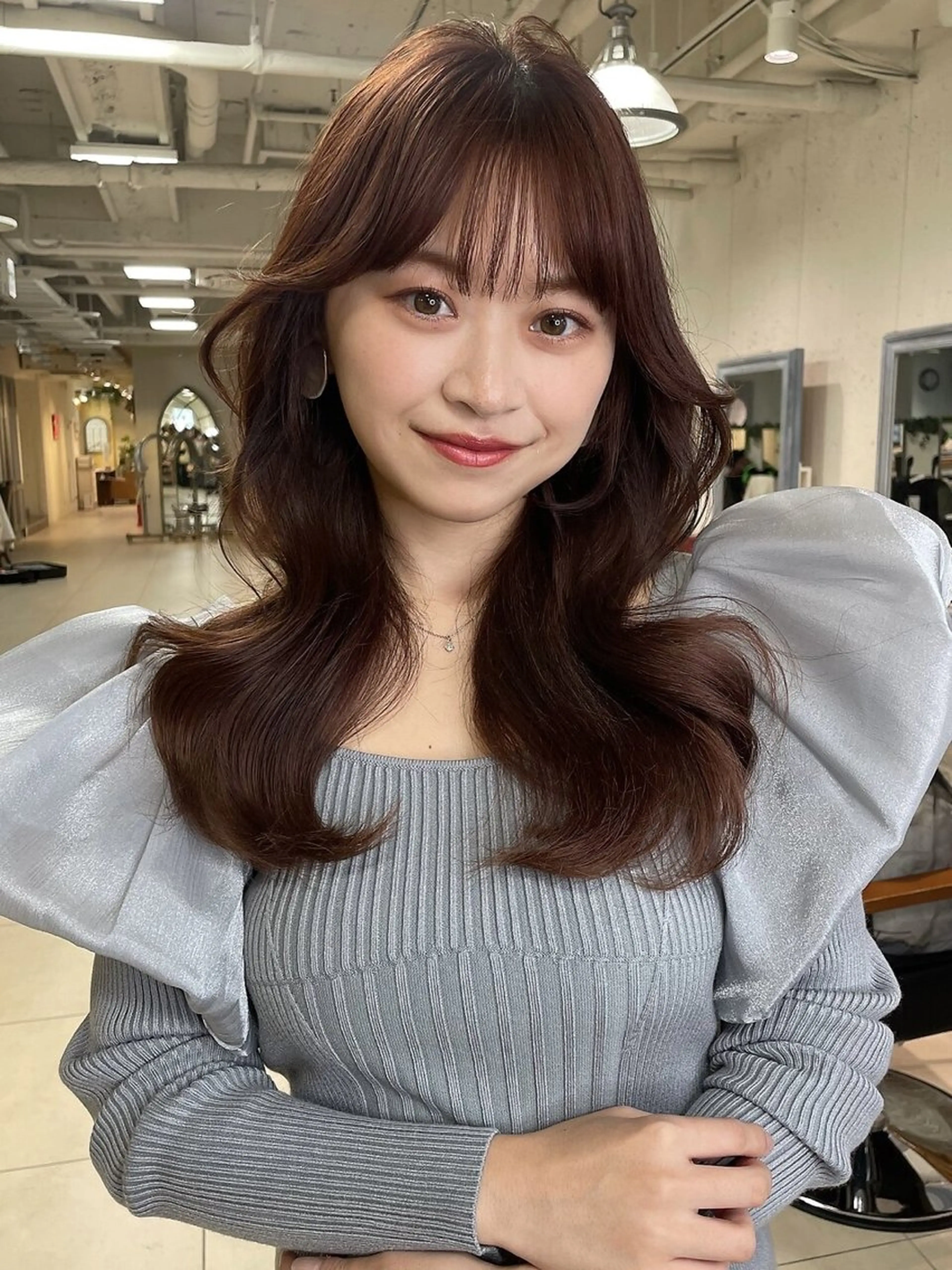 ロング カット ヘアセット ふみか🩰🤍盛れる 顔周り/透明感カラーのヘアスタイル