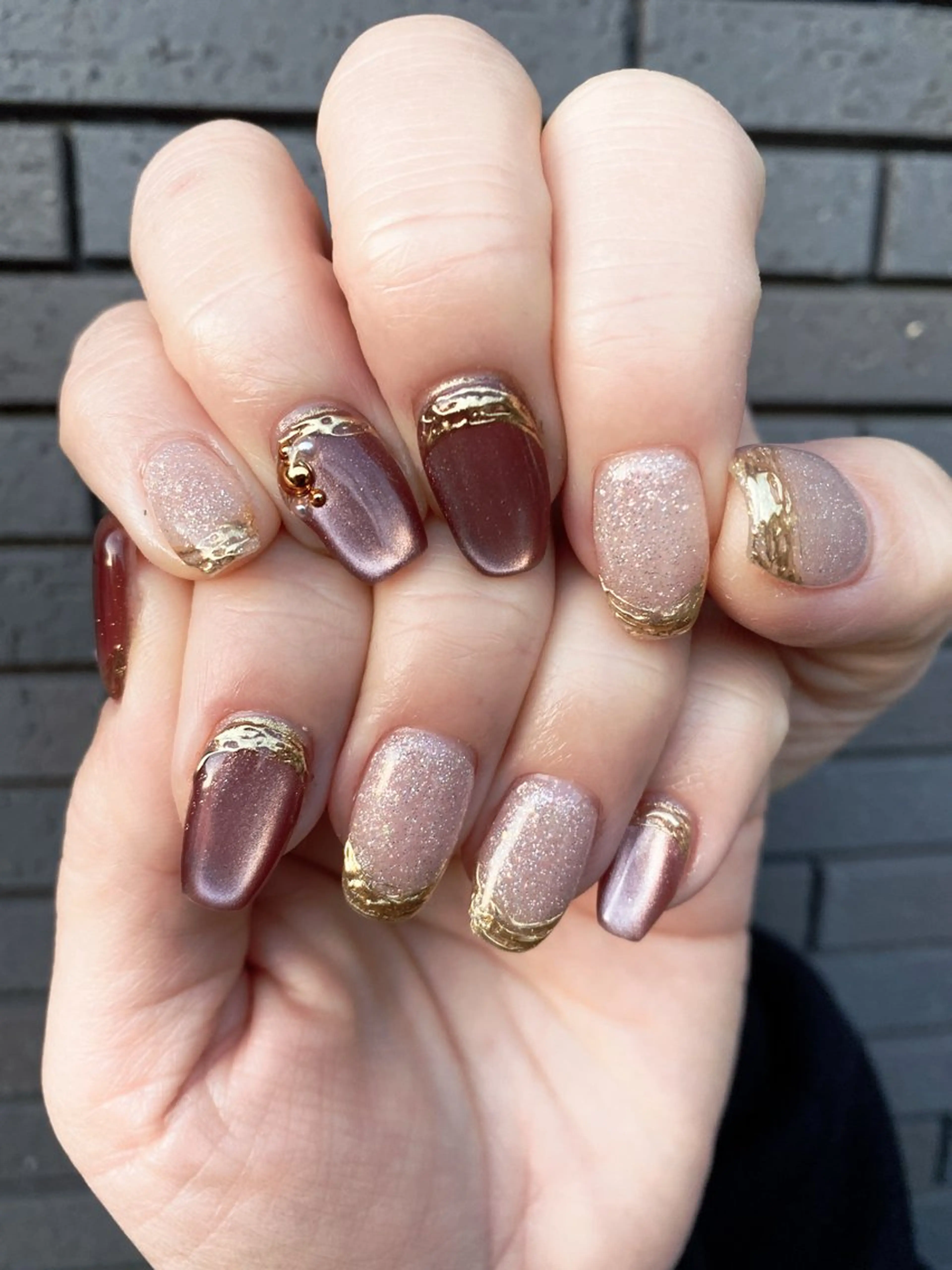ネイル アートネイル マグネットネイル ミラーネイル chic_nail chieのネイルデザイン
