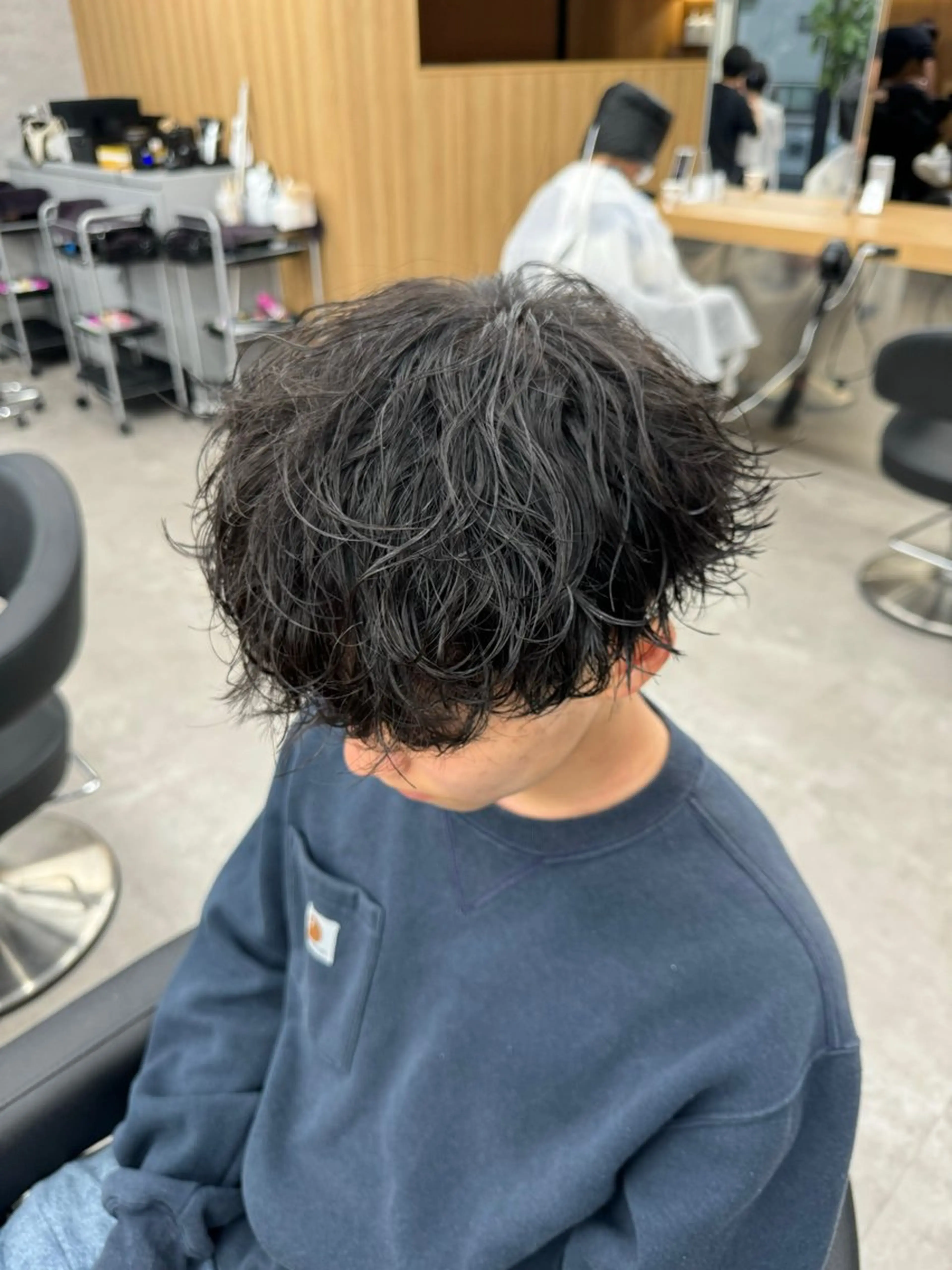 パーマ ヘアアレンジ メンズ 波巻きパーマ 川合 智之のヘアスタイル