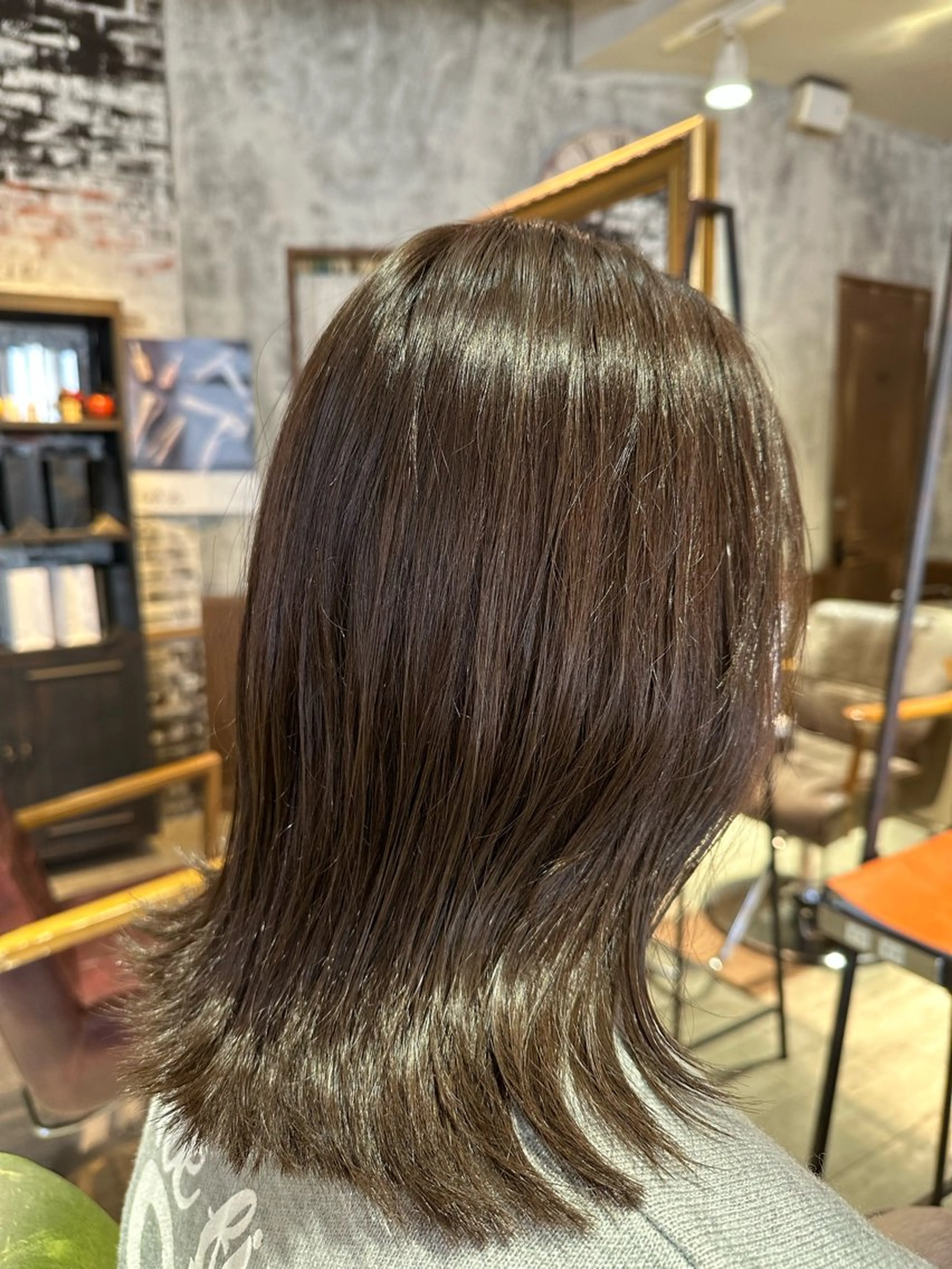 ミディアム カラー ヘアアレンジ 透明感カラー グレージュ カット ヘアカラー 瀧尻 光のヘアスタイル