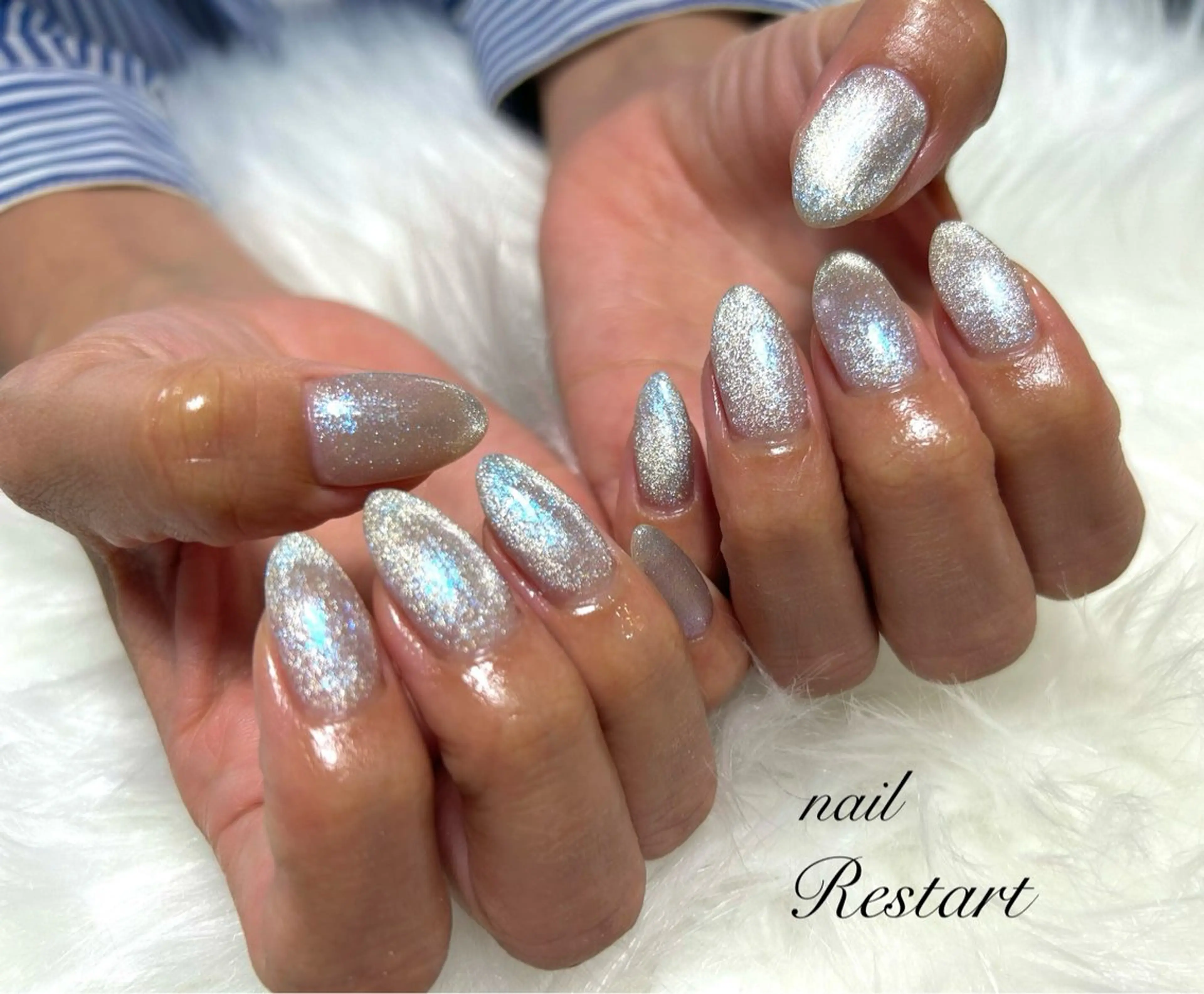 ミディアム ハンドネイル nail Restart所属・Restart YURIのネイルデザイン