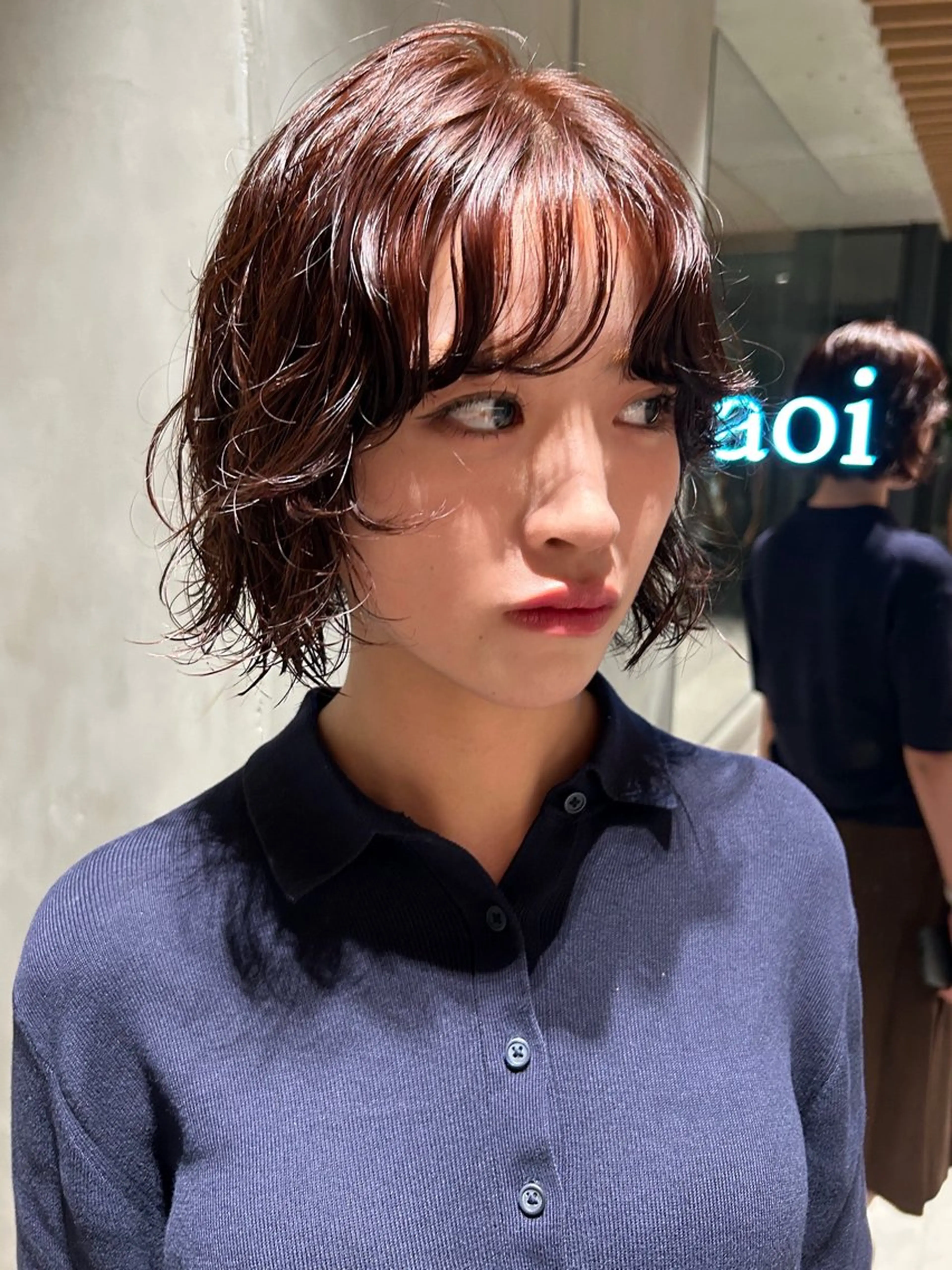 ミディアム ヘアカラー 中村 果乃のヘアスタイル