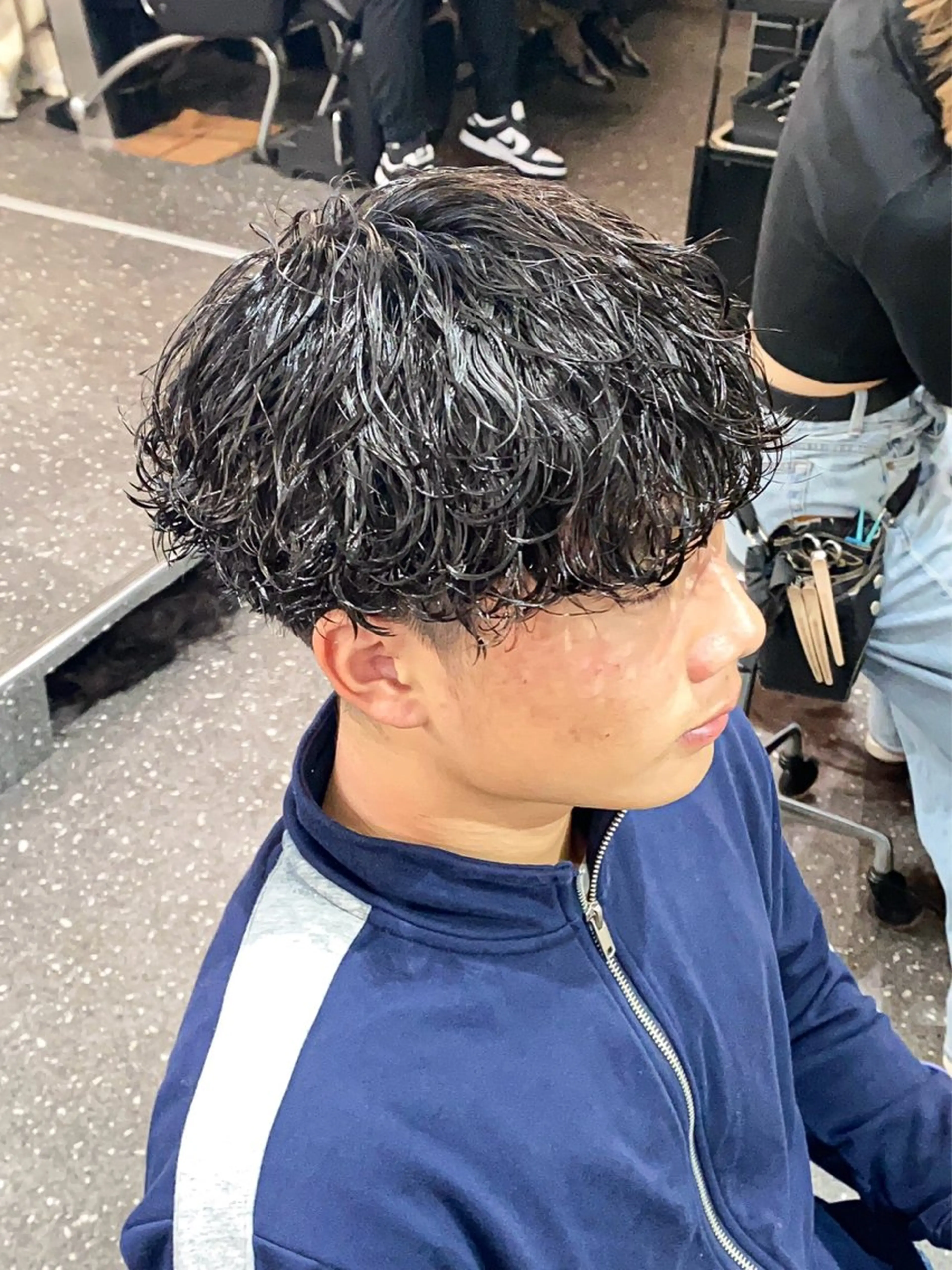 ショート パーマ メンズ カット パーマ パーマ/ダブルカラー ブリーチ⭐️海斗のヘアスタイル