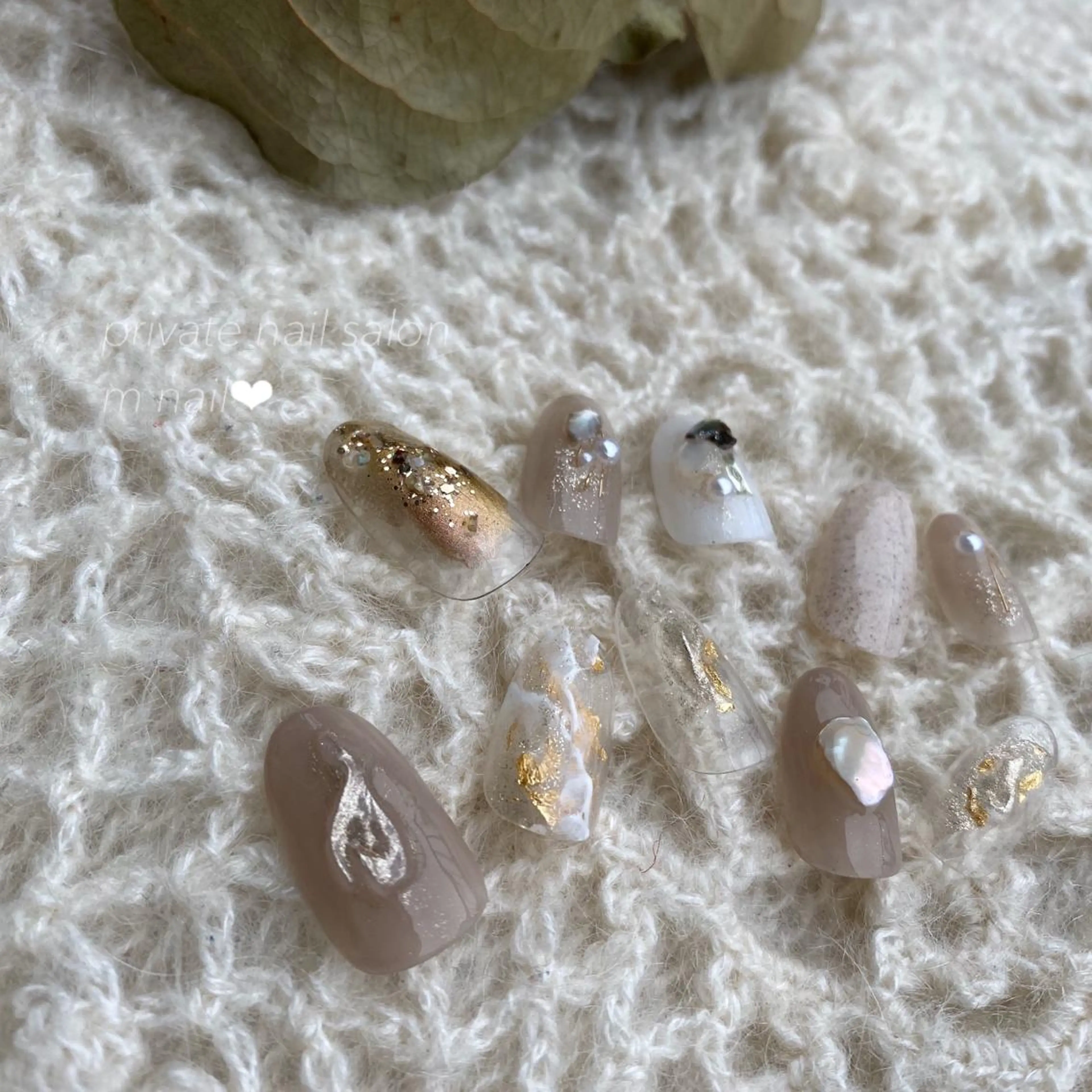 ネイル クリアネイル キラキラネイル ハンドネイル 小河原 舞のネイルデザイン