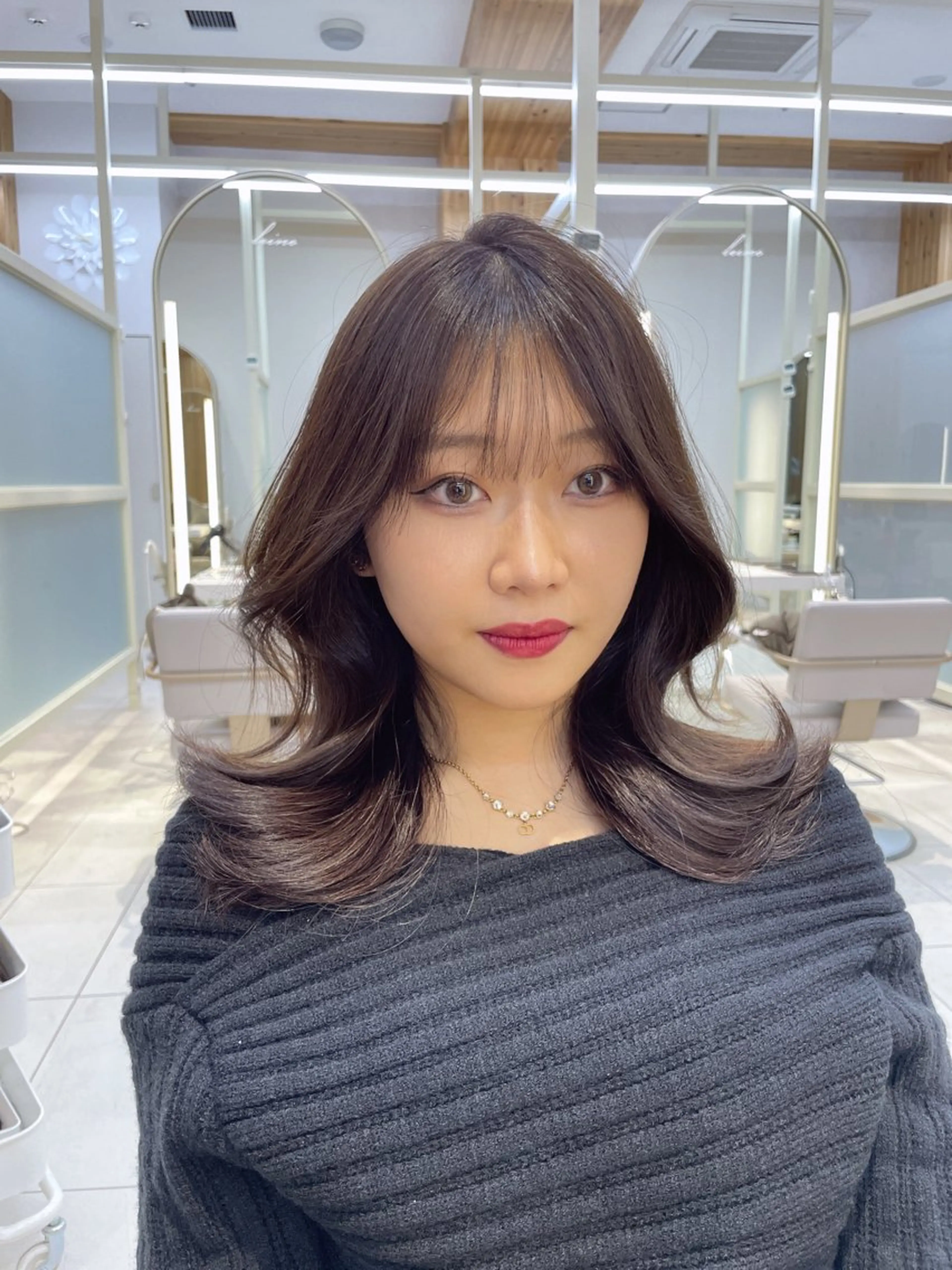 ロング ヘアカラー トリートメント 顔周り/透明感カラー /韓国ヘア/TAKUのヘアスタイル