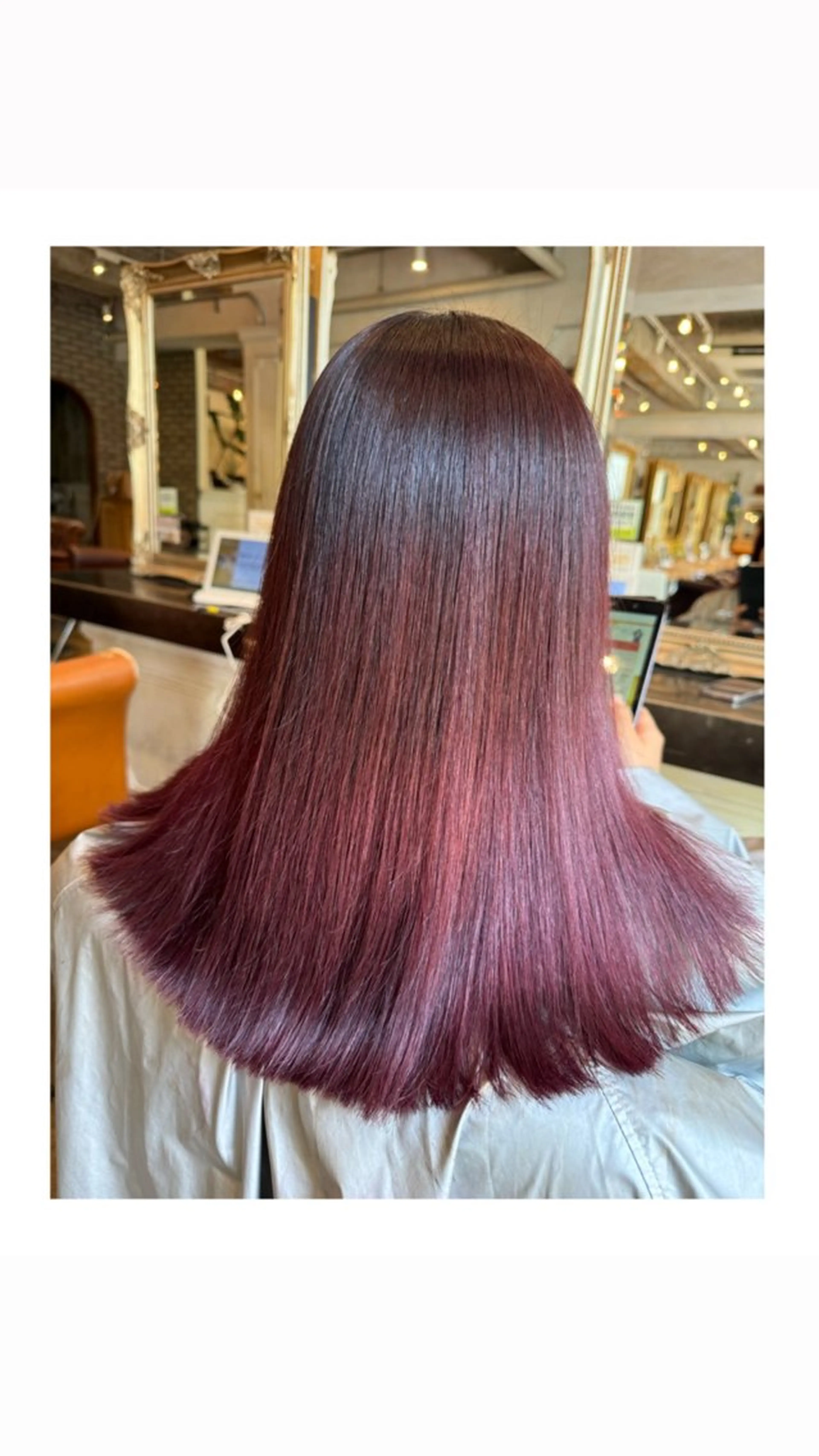 ロング カラー ブリーチ レッドカラー カット ヘアカラー トリートメント 銀座/ダブルカラー/ レイヤーカット/高梨のヘアスタイル