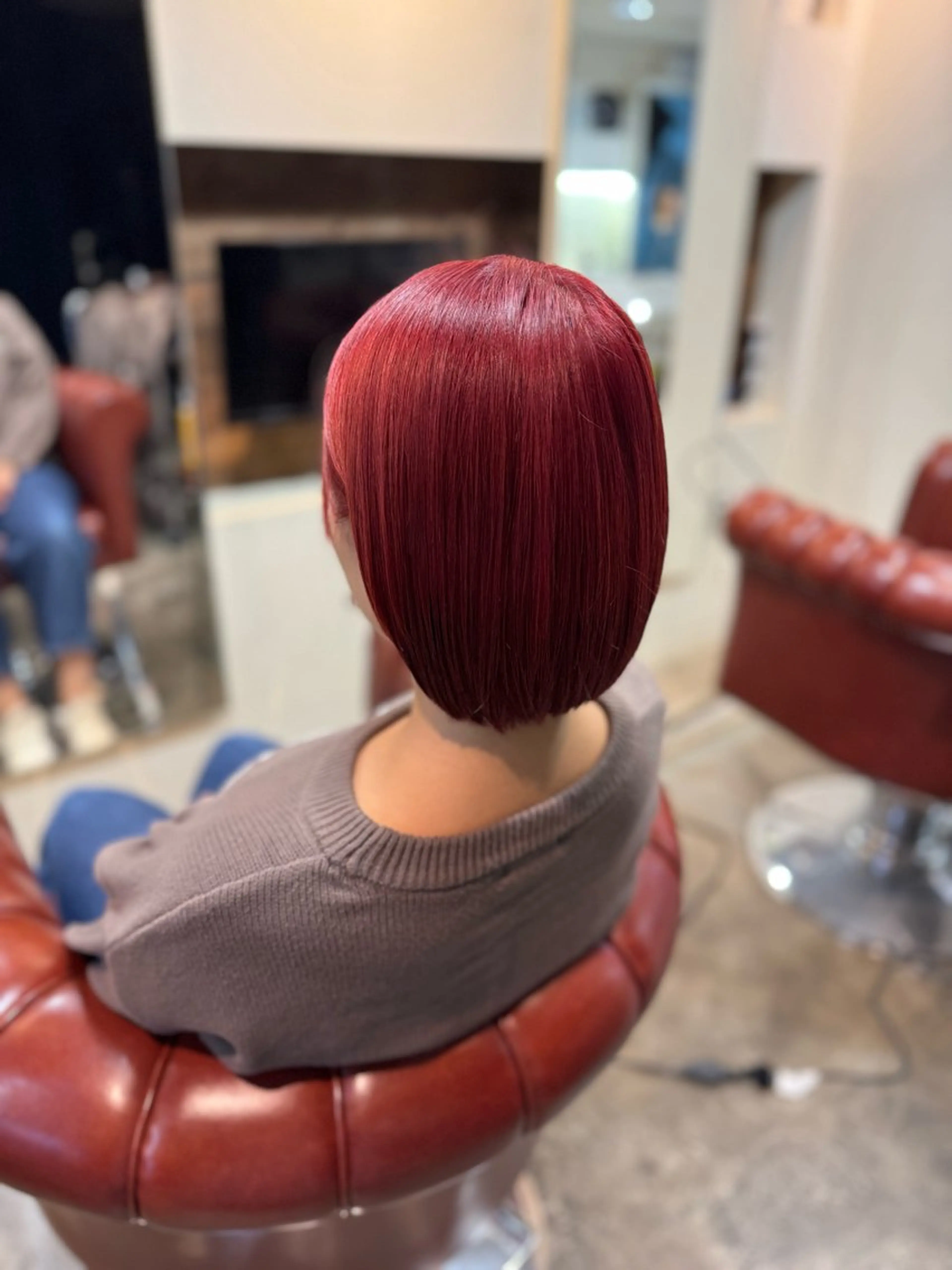 ショート カラー ブリーチ オレンジピンク ヘアカラー 🐥Homie/ yuna🐥のヘアスタイル