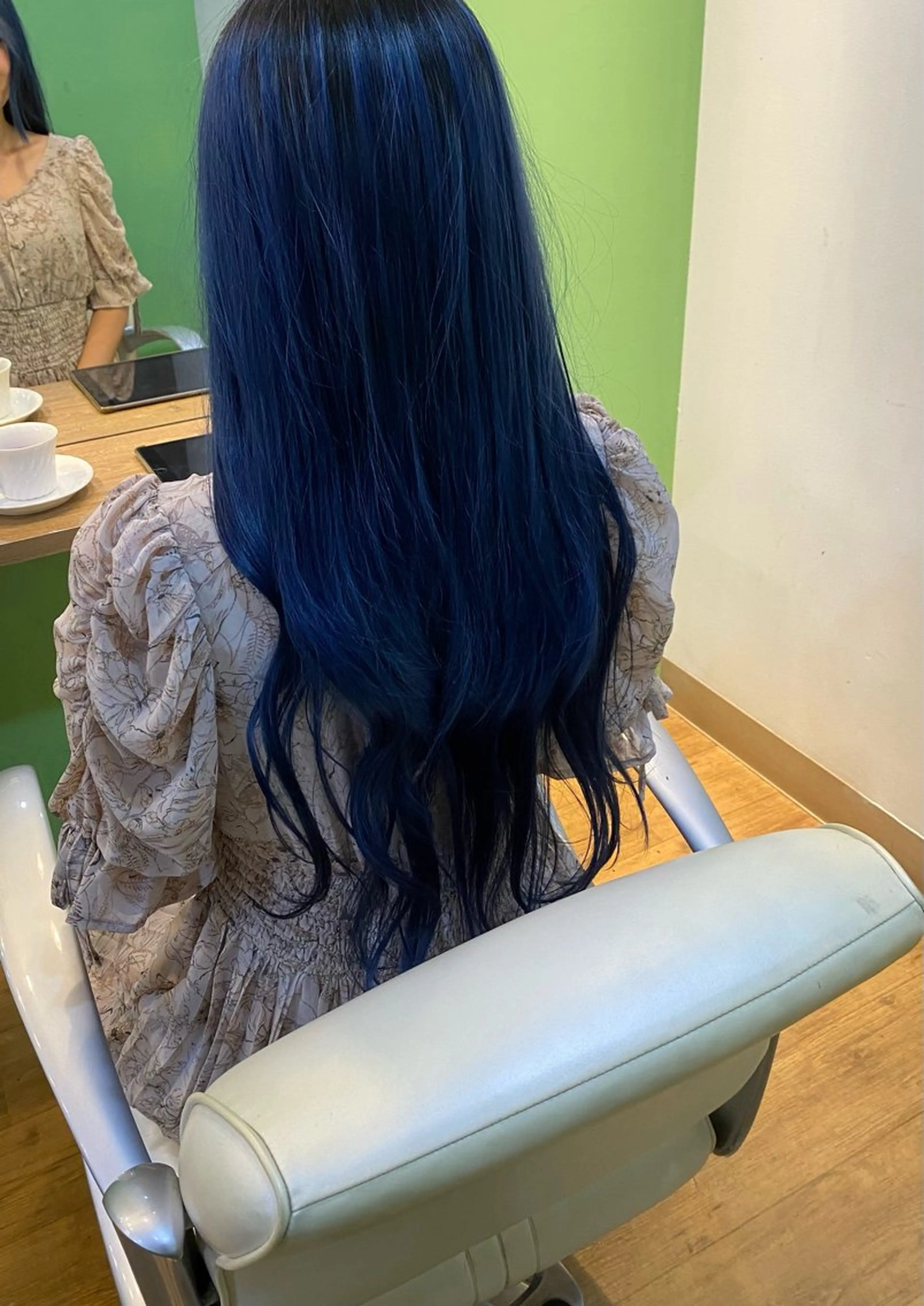 ロング カラー ヘアアレンジ ブルーカラー メンズ特化 エシカル　松原大将のヘアスタイル