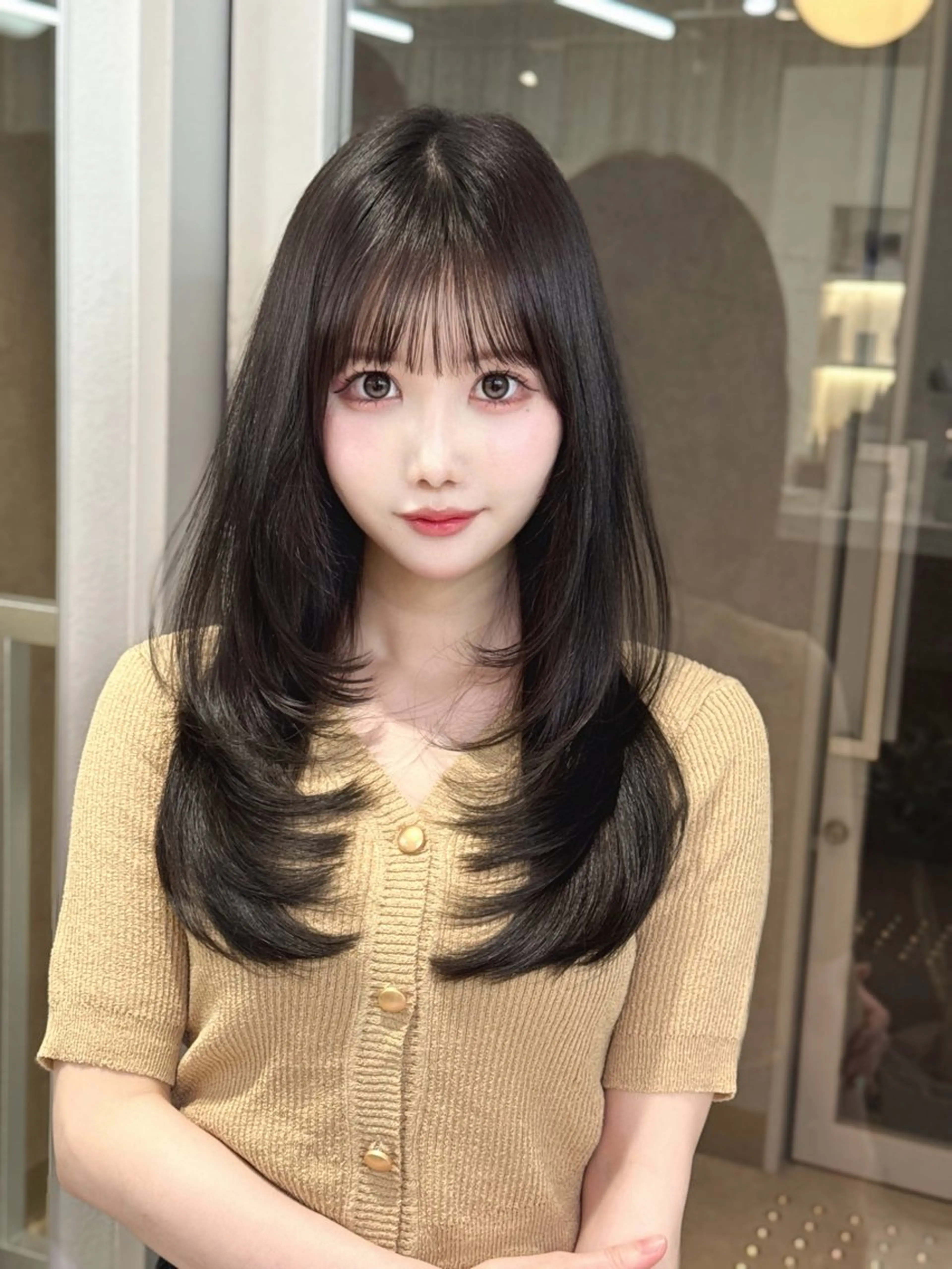 ロング カラー カット ヘアカラー トリートメント kumu 栄のヘアスタイル