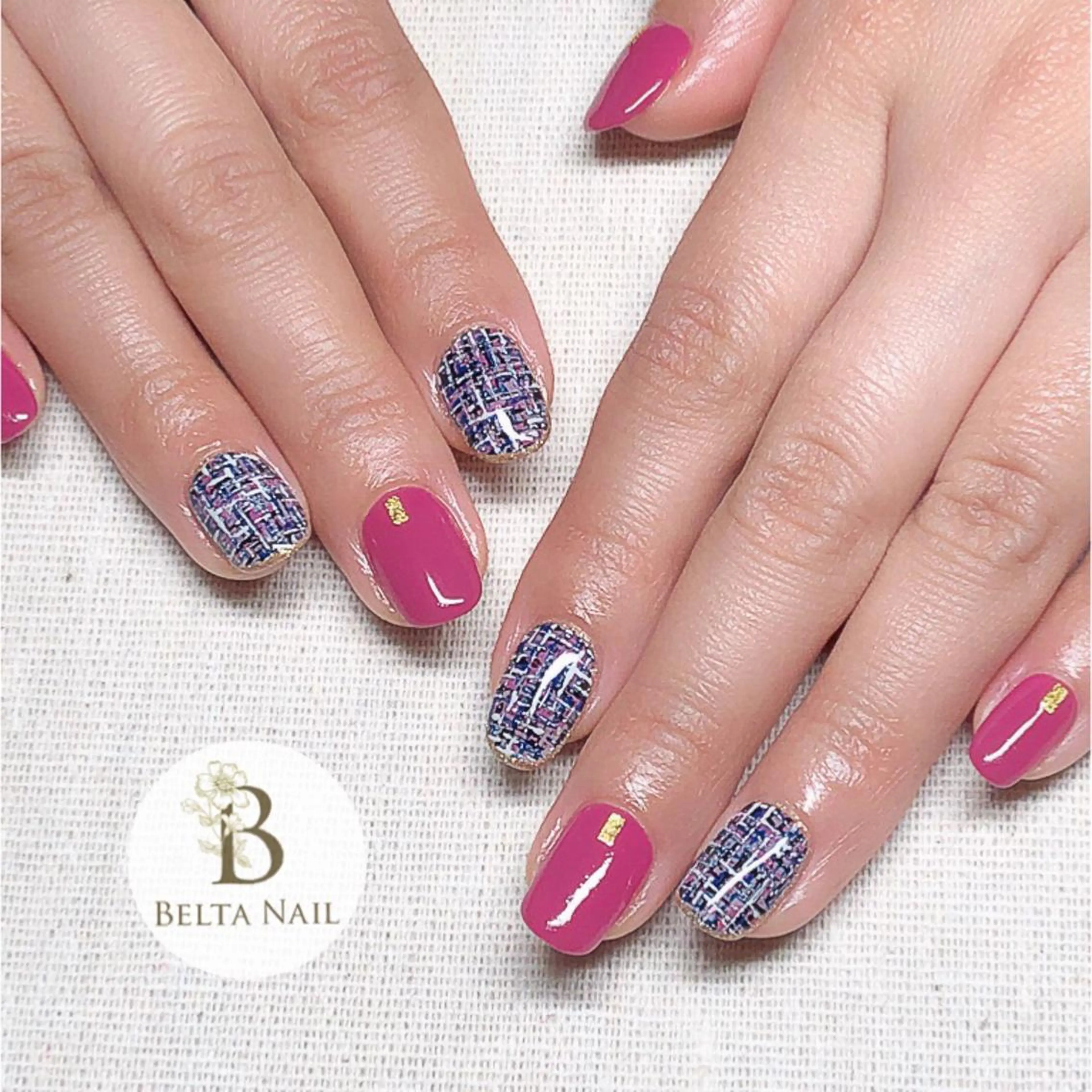 ネイル アートネイル ツイードネイル ハンドネイル BELTA NAILのネイルデザイン