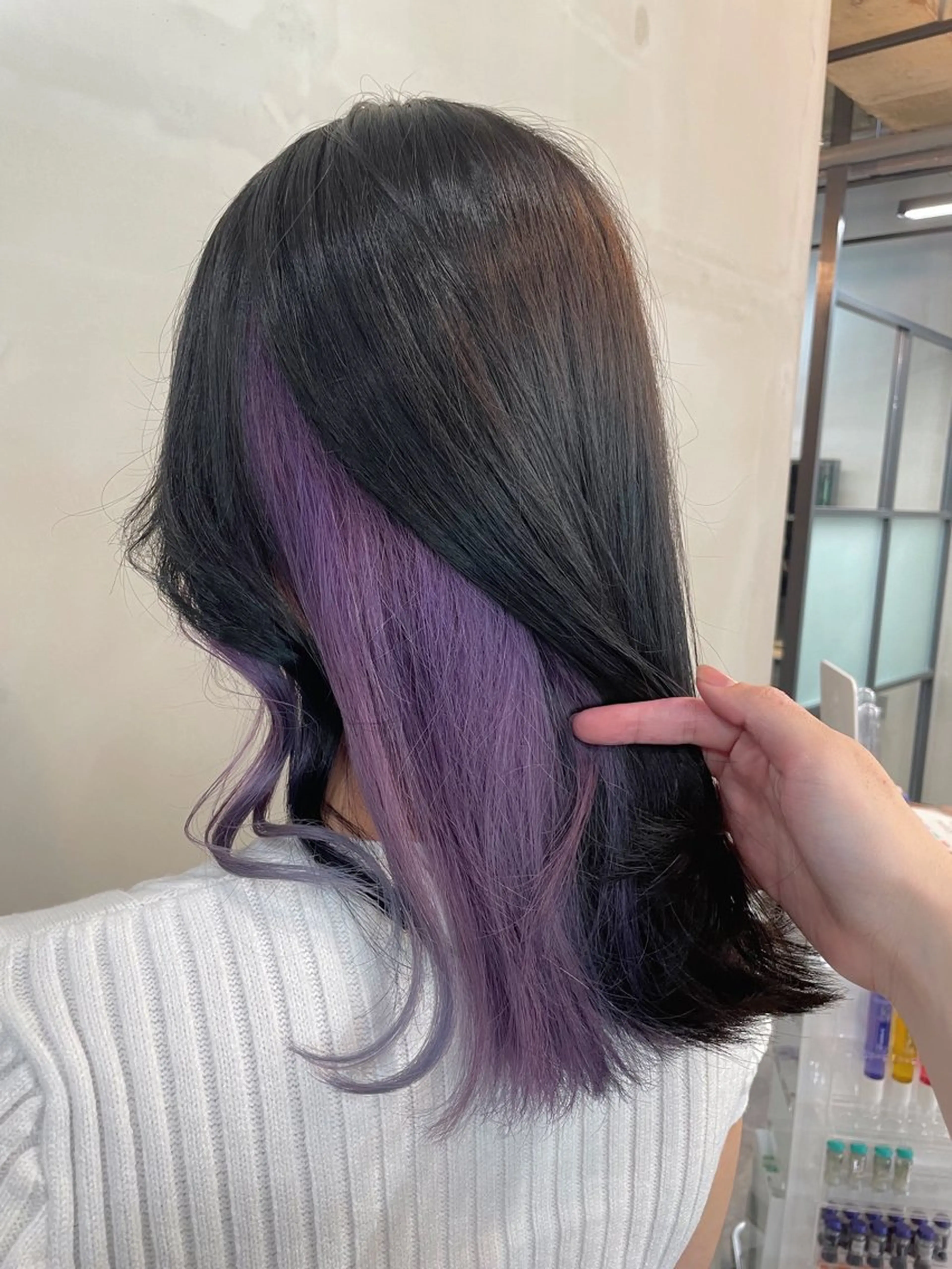 セミロング カラー アディクシーカラー ブリーチ ケアブリーチ パープルカラー トリートメント ヘアカラー トリートメント ALLEN hair所属・ALLEN hair /まなのヘアスタイル