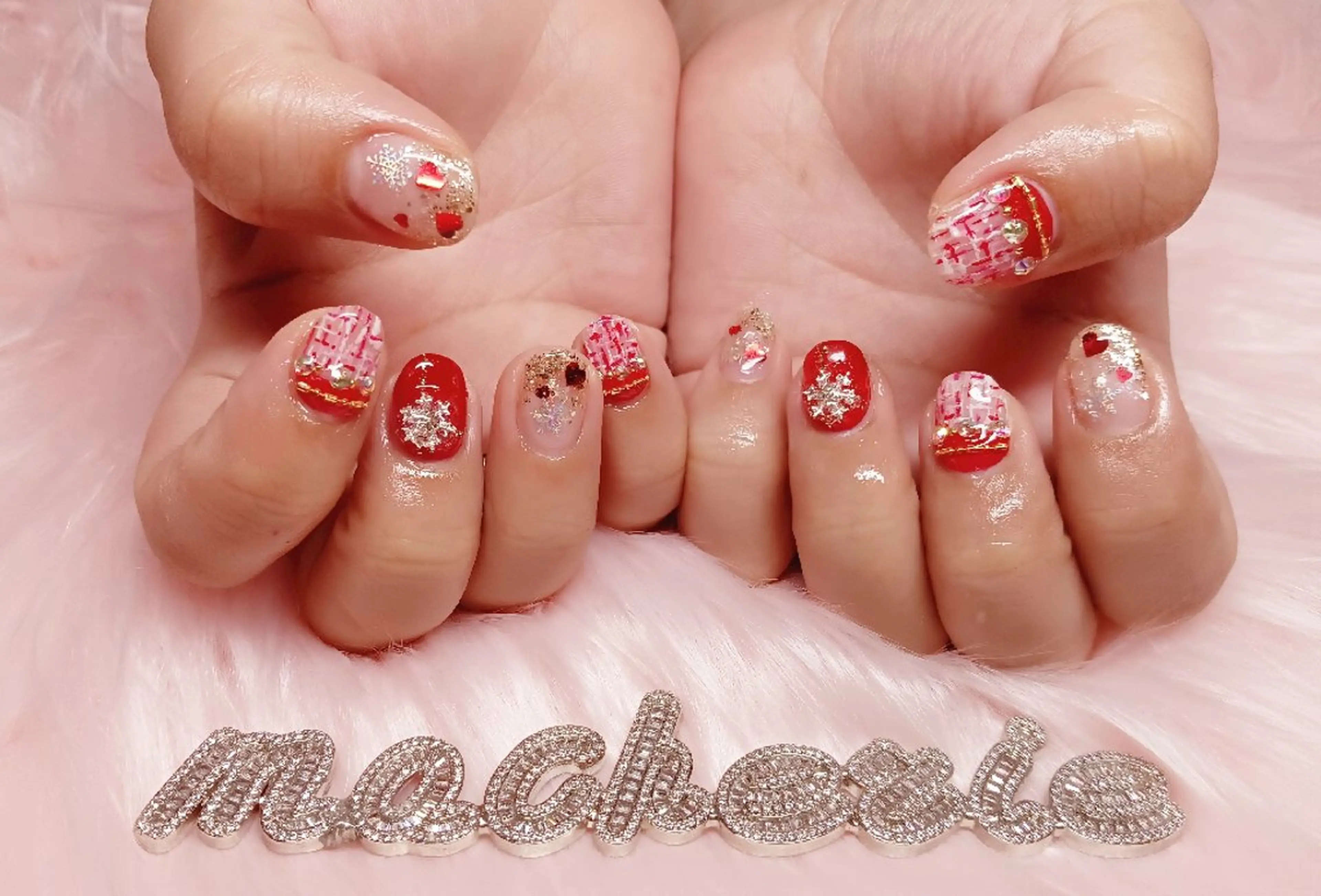 ネイル 冬ネイル クリスマス ハンドネイル Nail Salon macherieのネイルデザイン
