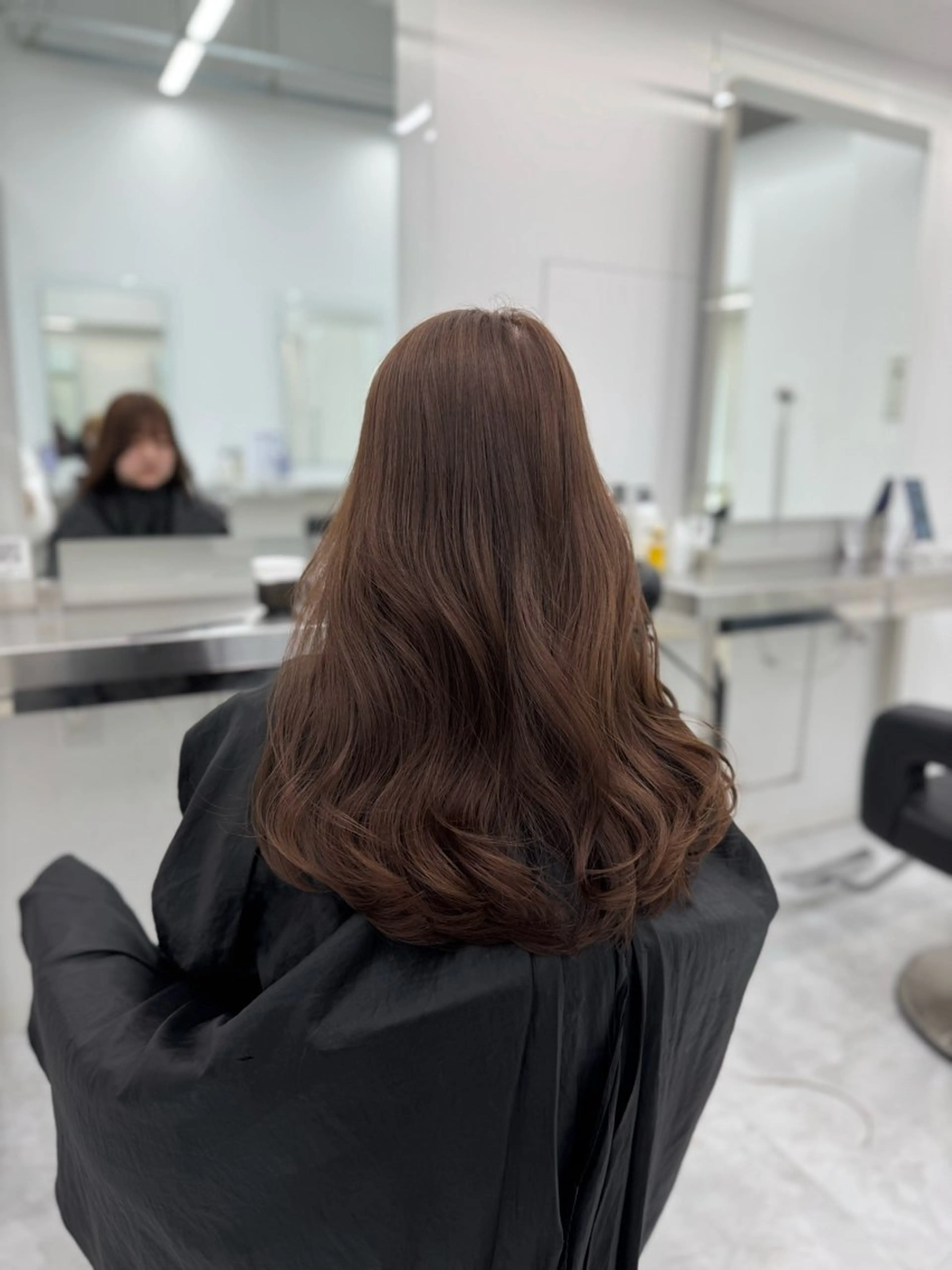 セミロング カラー カット ヘアカラー トリートメント ブリーチなし🤍透明 感カラー🤍しゅうじのヘアスタイル