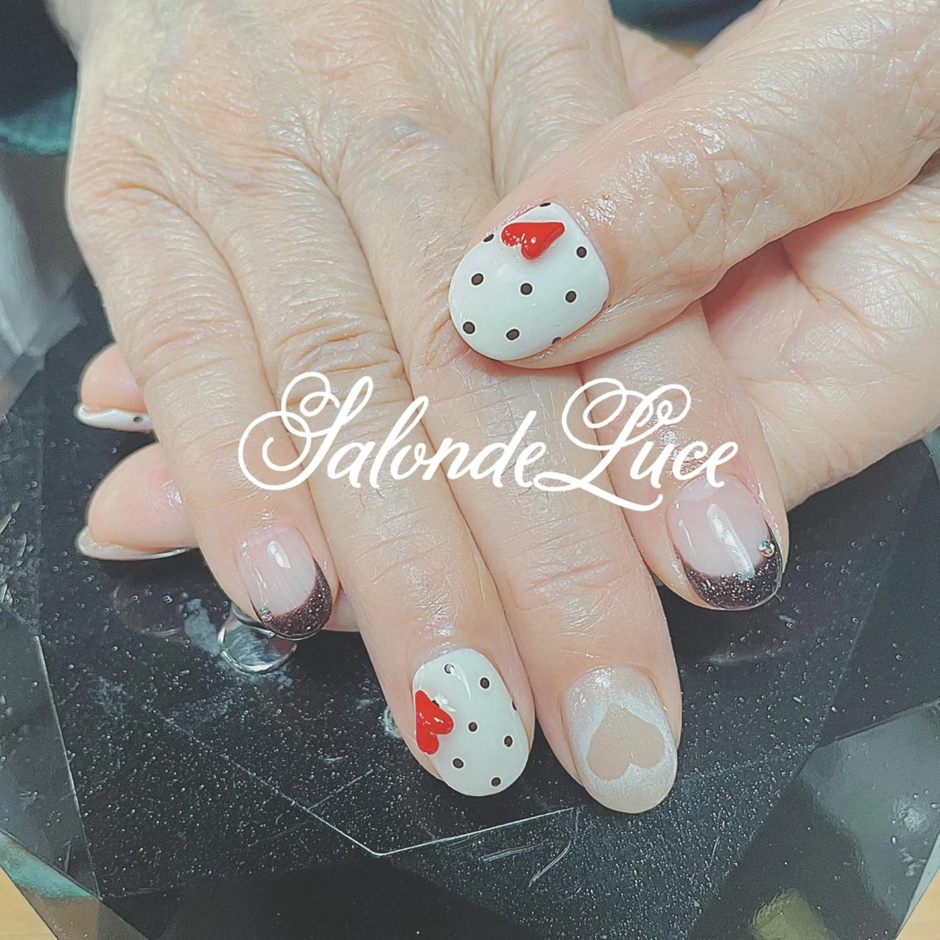 ネイル ハート バレンタイン Salon de Luceのネイルデザイン