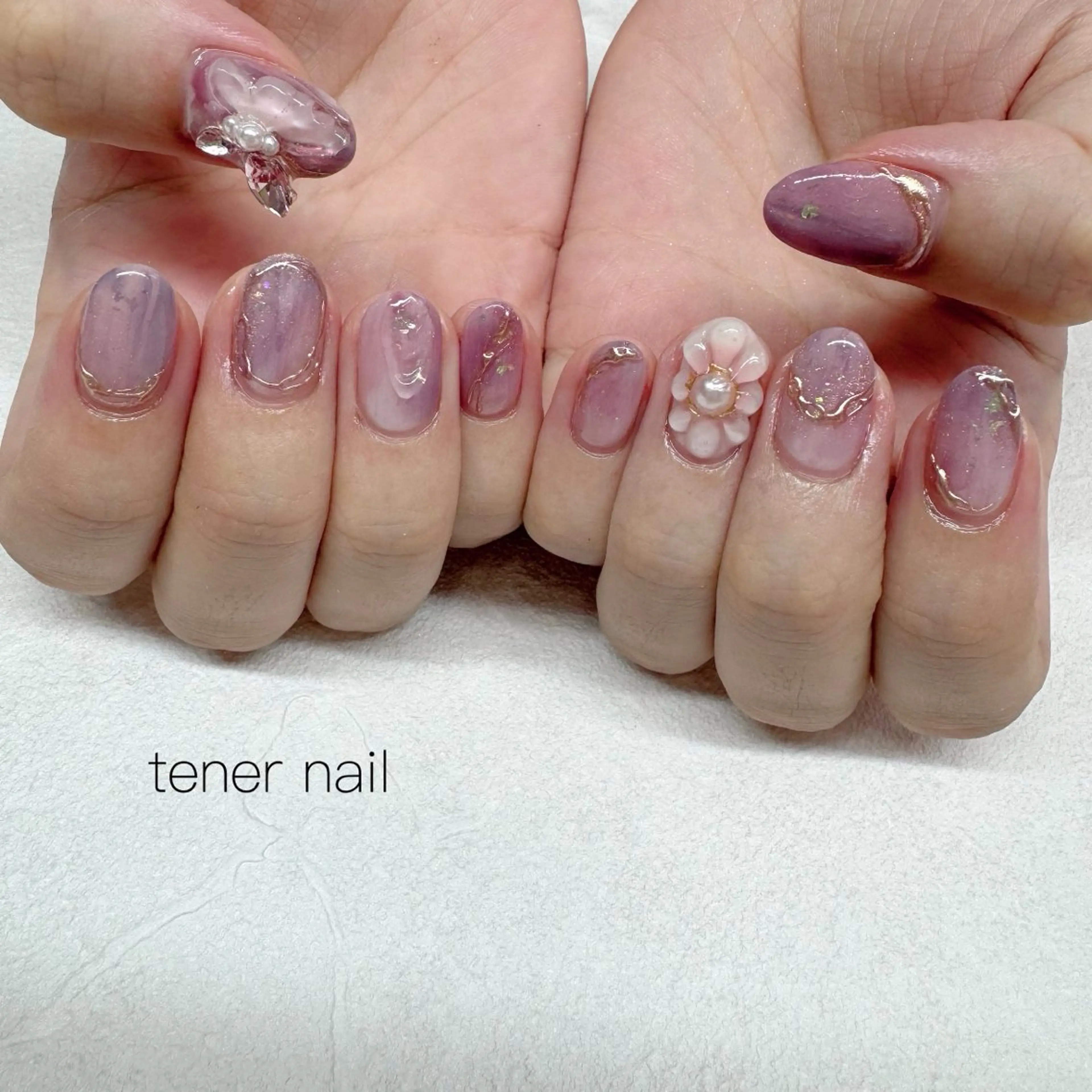 ネイル フラワーネイル ぷっくりネイル ハンドネイル tener  nail  テネルネイル所属・テネルネイル tener nailのネイルデザイン
