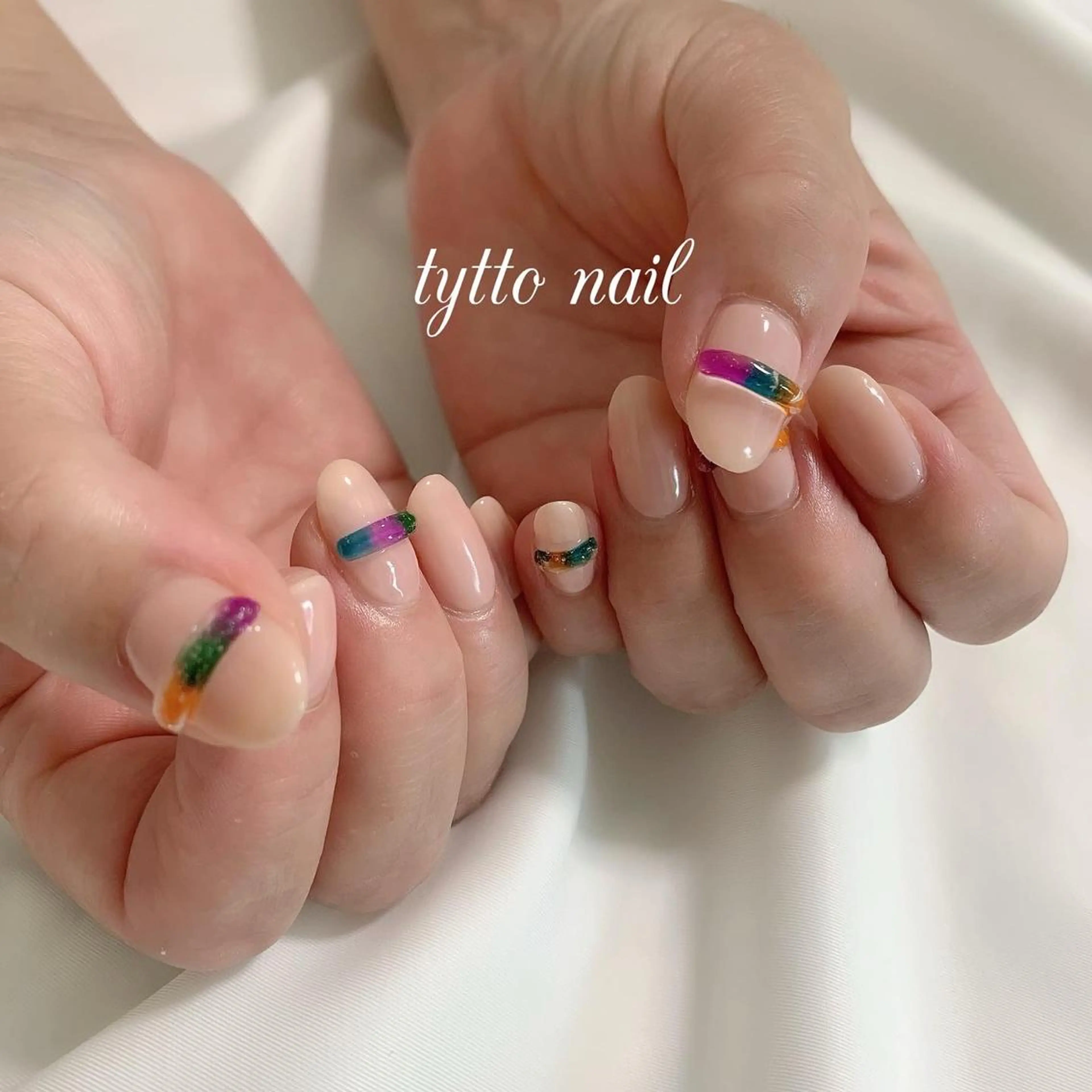 ネイル ぷっくりネイル シンプルネイル 夏ネイル ハンドネイル tytto nail ❤︎‪‪eri‪‪のネイルデザイン