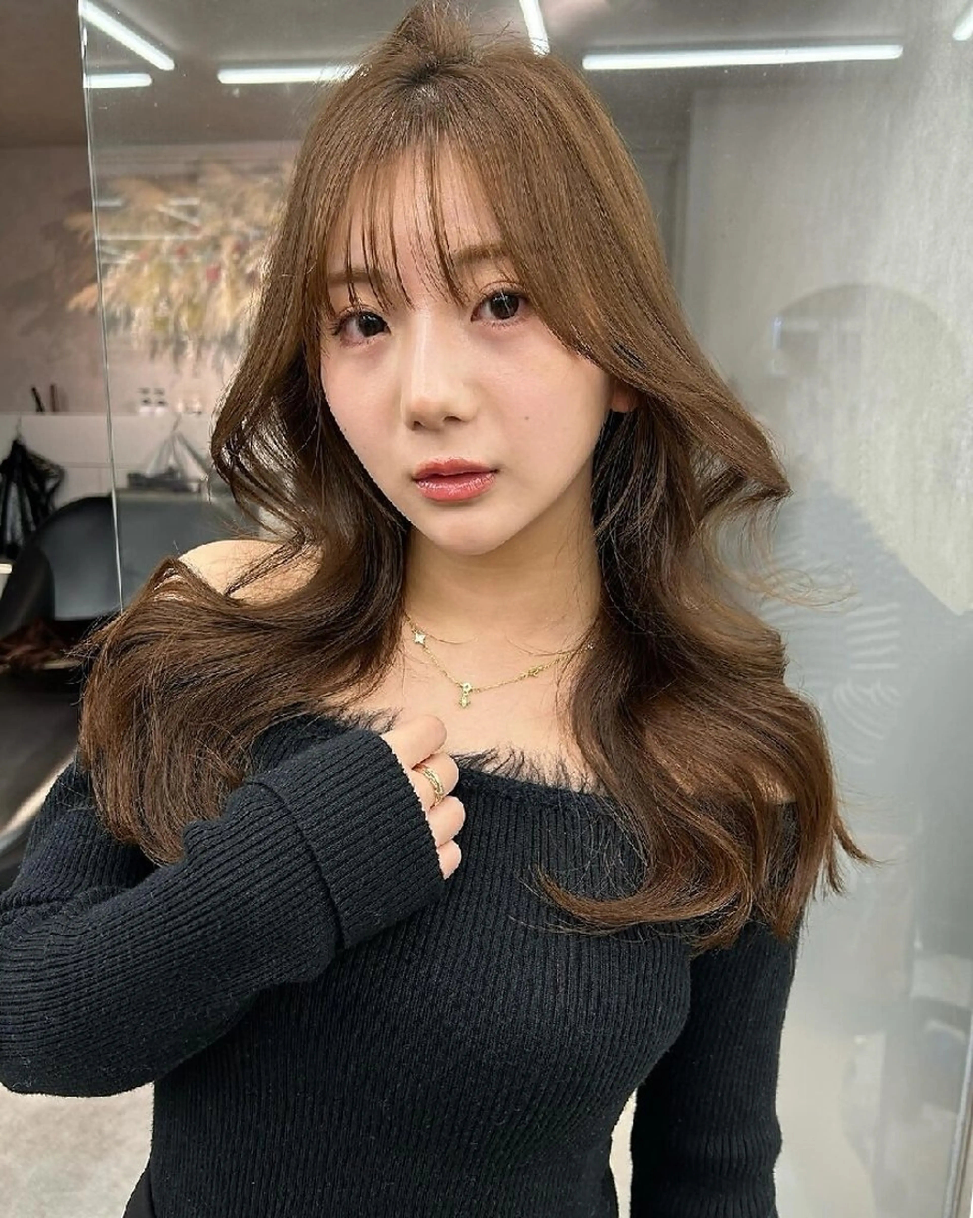 カラー ロング カット ヘアカラー トリートメント Lond Mirrorのヘアスタイル