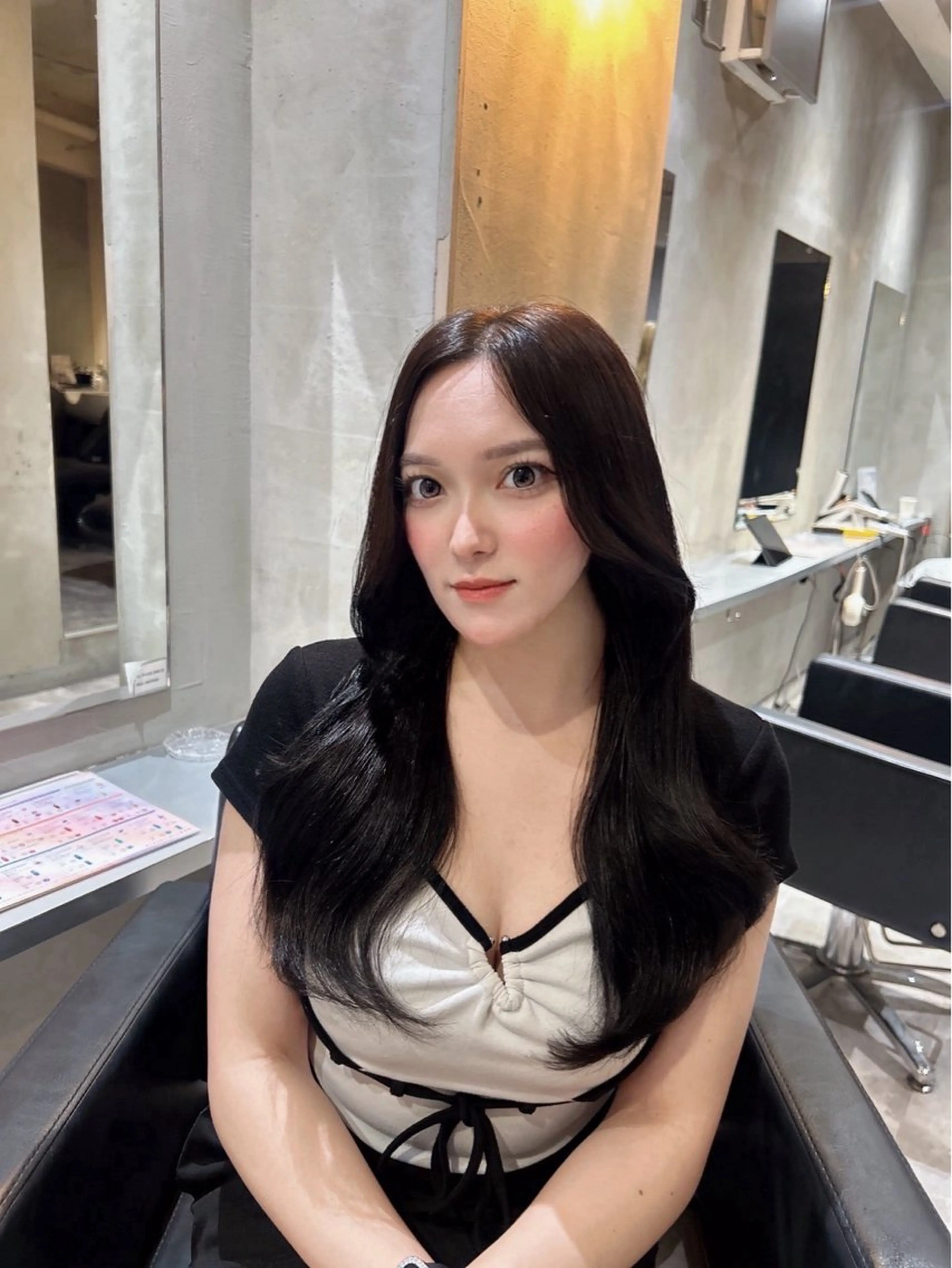 ロング カラー カット ヘアカラー トリートメント ブリーチなしwカラー /韓国ヘア/きららのヘアスタイル