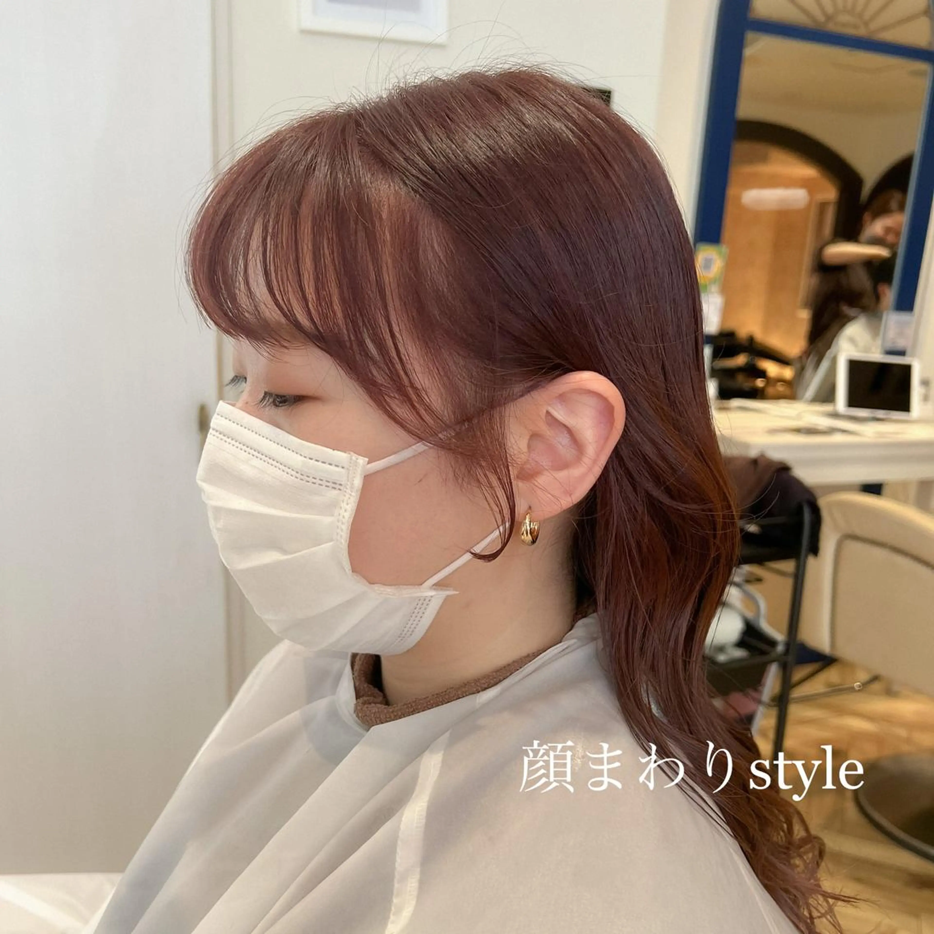 セミロング フレンチガーリー ヨシンモリ 韓国風ヘア レイヤーカット おくれ毛 🎀韓国レイヤー🎀 顔周り　とばみかのヘアスタイル