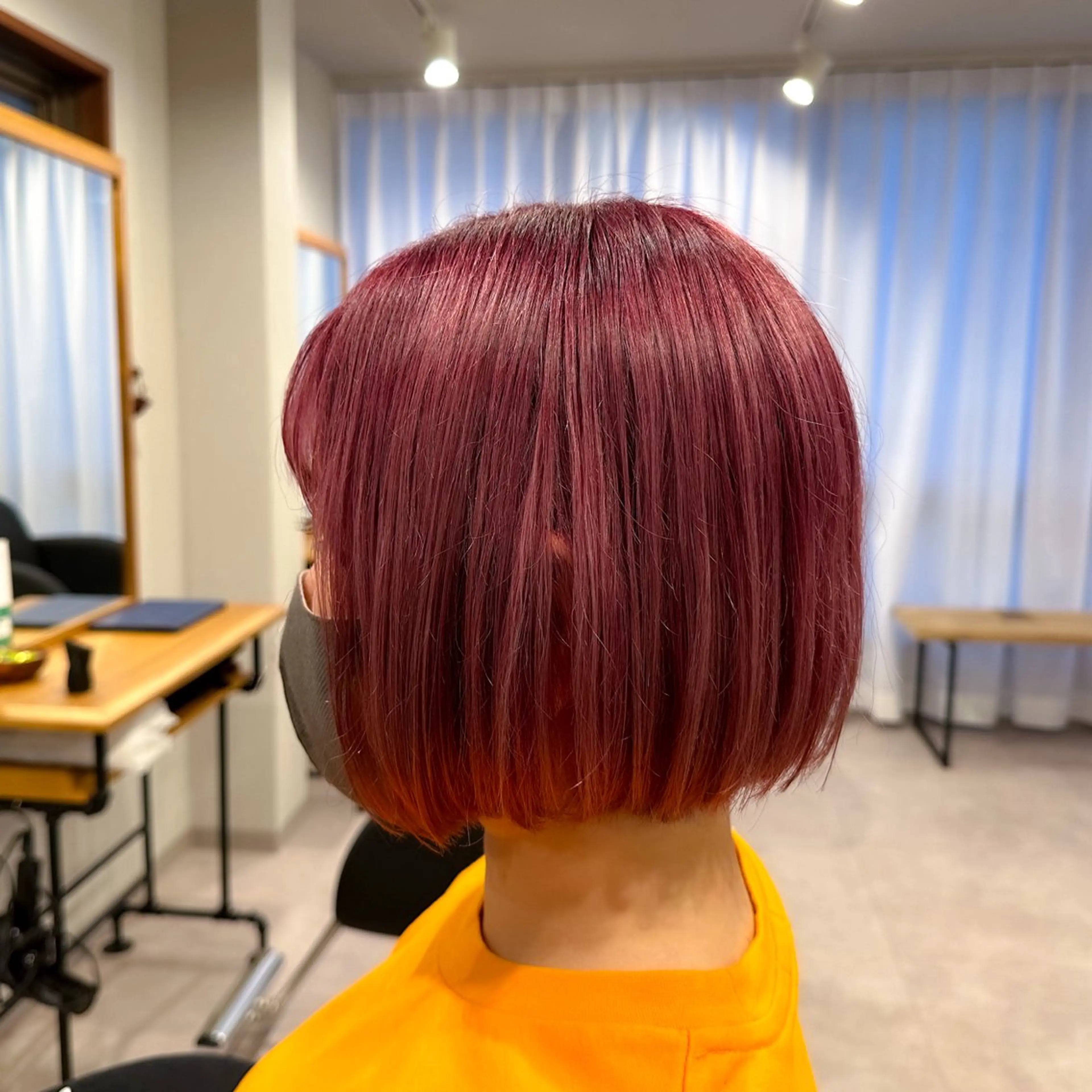 ミディアム カラー ピンクカラー affect 上大岡所属・《ブリーチカラー / 縮毛矯正》坂本爽のヘアスタイル