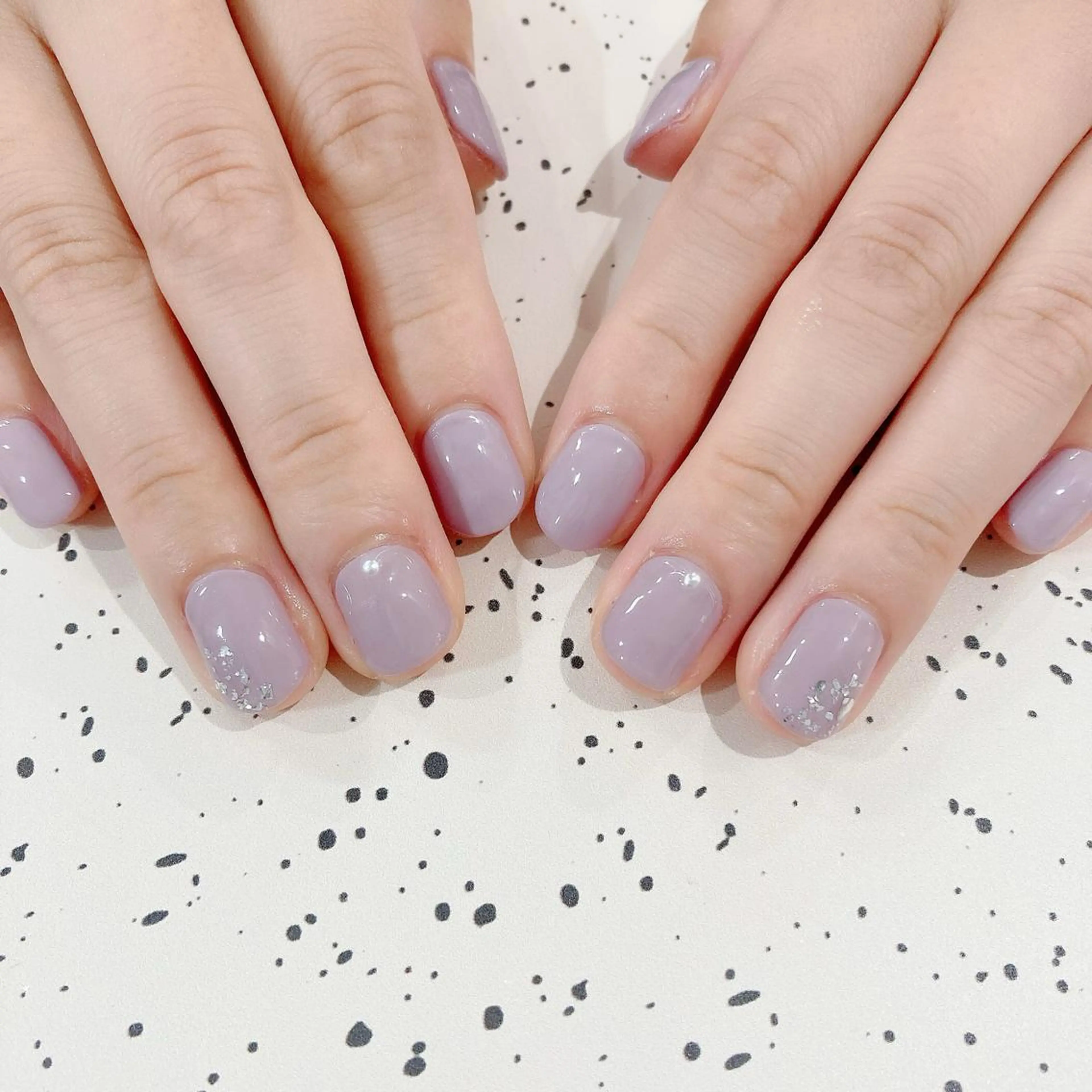 ネイル ジェルネイル オフィスネイル パラジェル パープル シンプルネイル ハンドネイル Nail Kのネイルデザイン