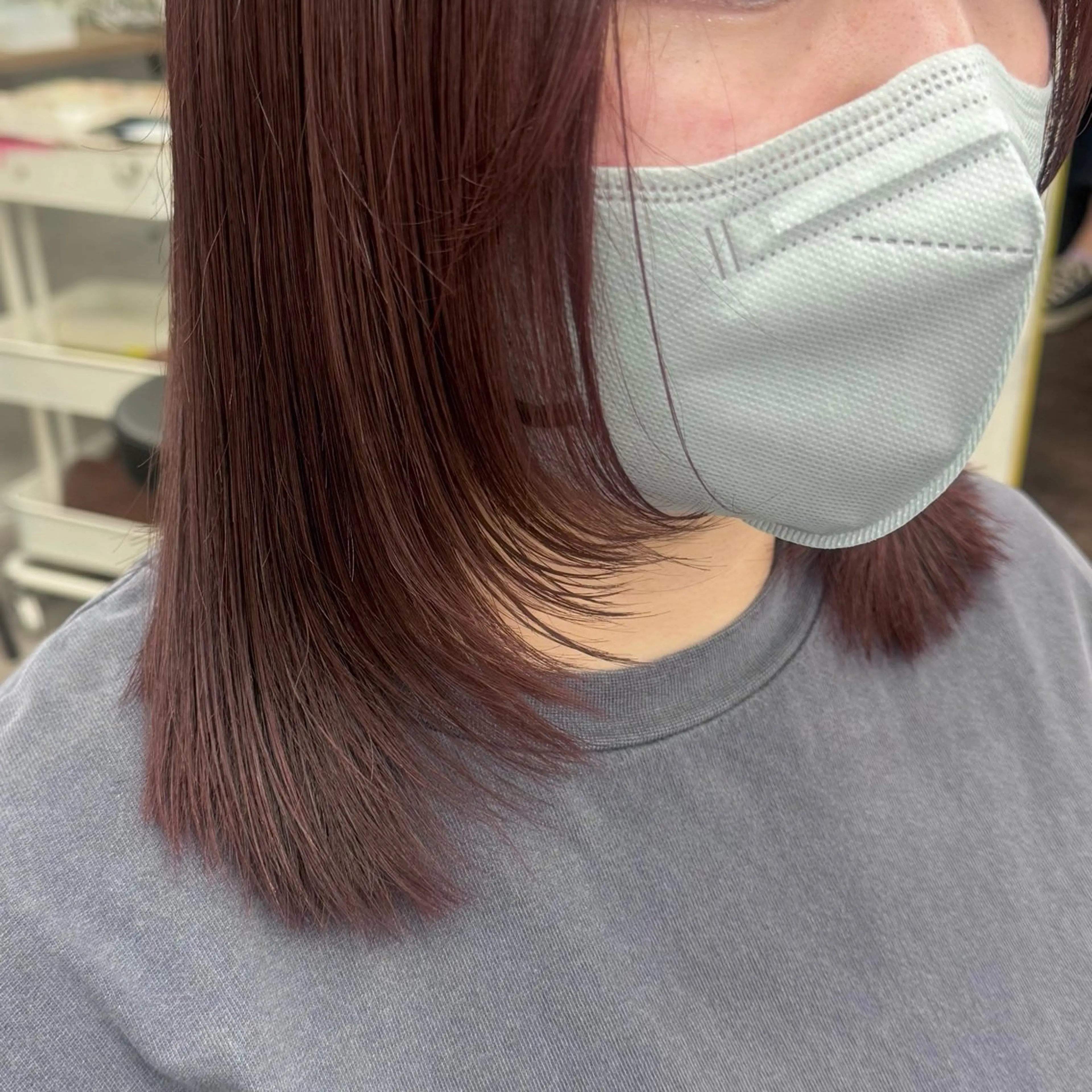 ミディアム カラー カット ヘアカラー トリートメント JUNSHIN🦋 ヘアセット／カラーのヘアスタイル