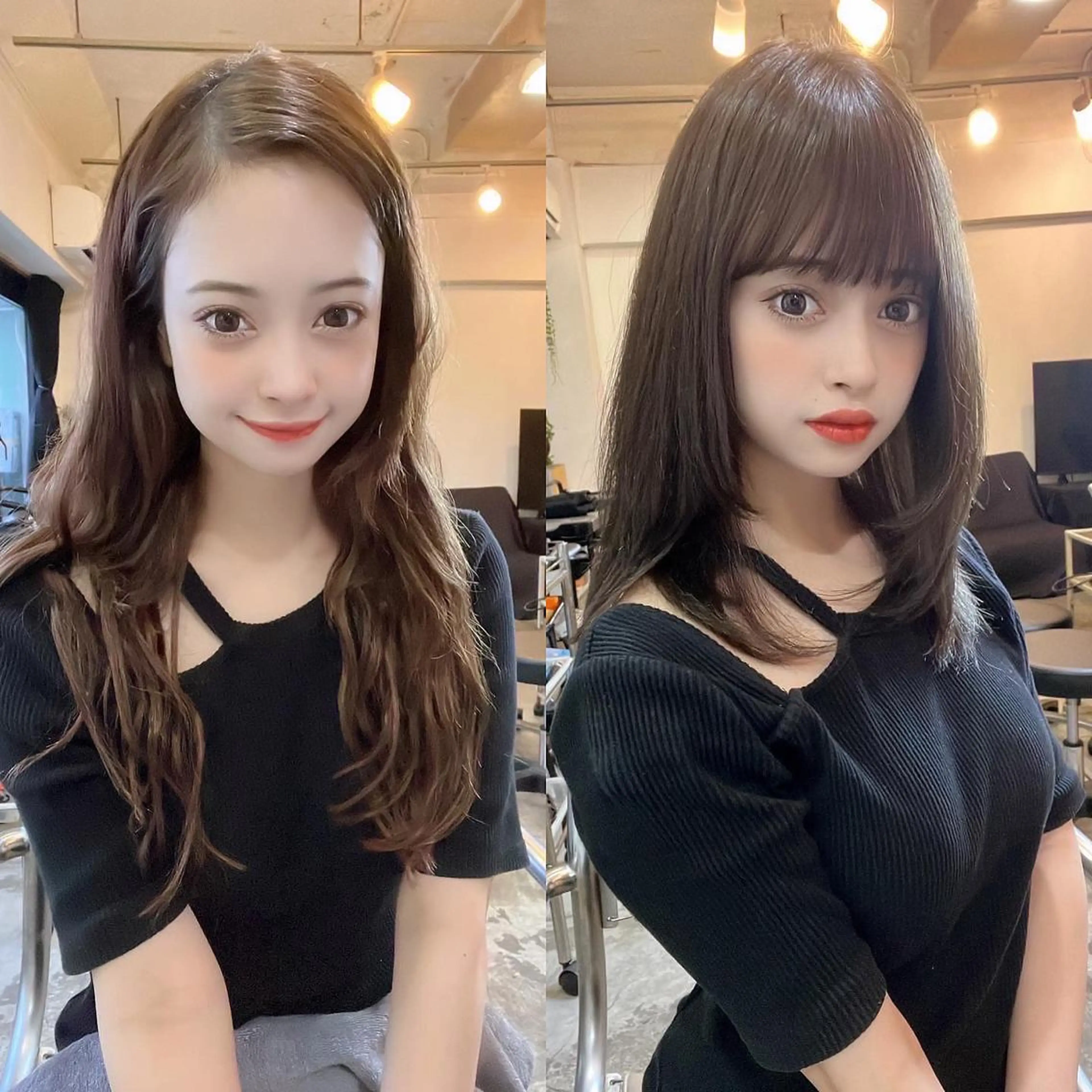 ミディアム カラー 黒髪 ブルーカラー ブルーブラック インナーカラー くせ毛 カット ヘアカラー トリートメント 透明感×髪質改善🧸 韓国ヘア　武田涼のヘアスタイル