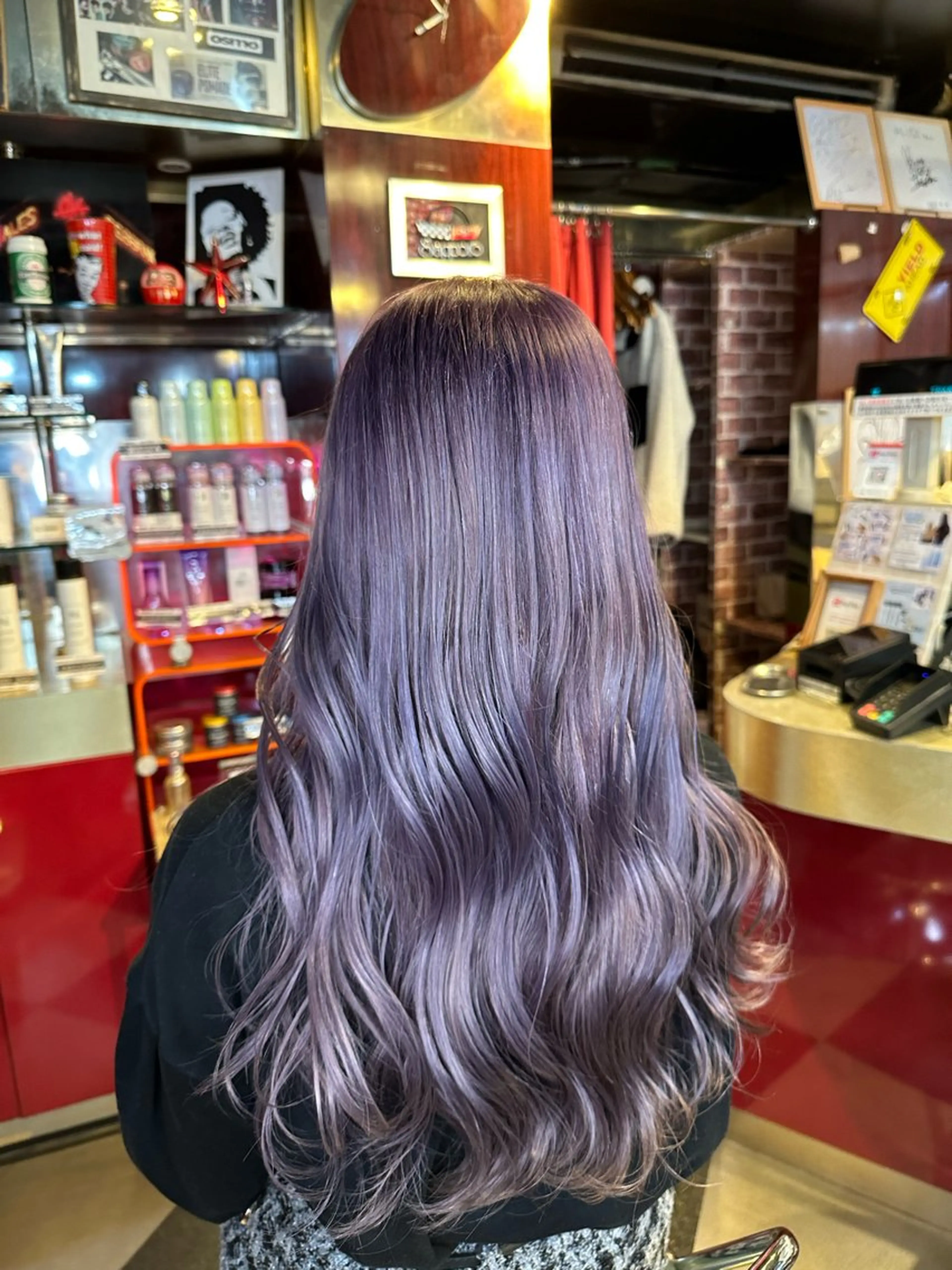 カラー ラベンダーカラー カット ヘアカラー トリートメント カット/ピンク/ ラベンダー/長谷恵花のヘアスタイル