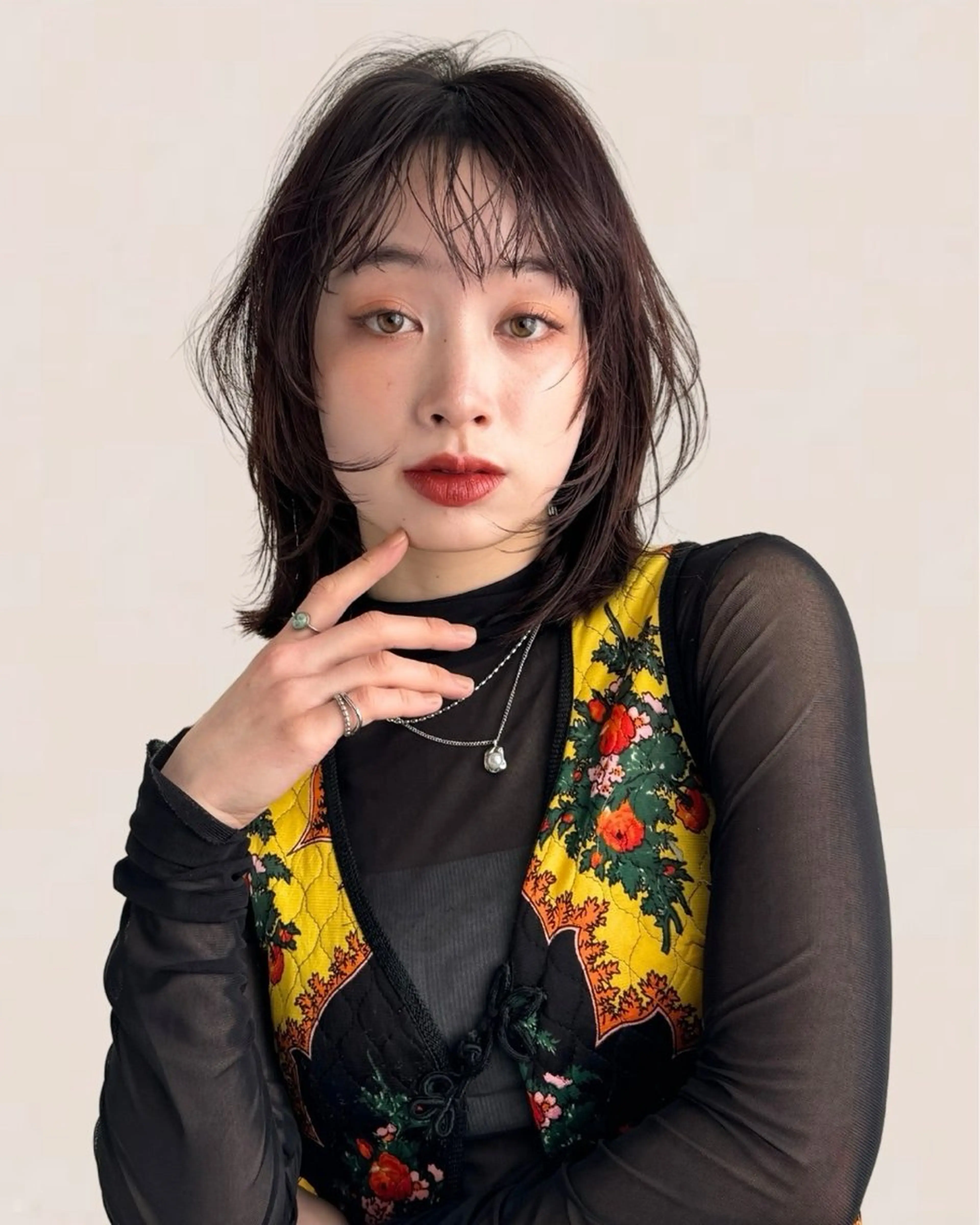 ミディアム Joule 建山美友のヘアスタイル