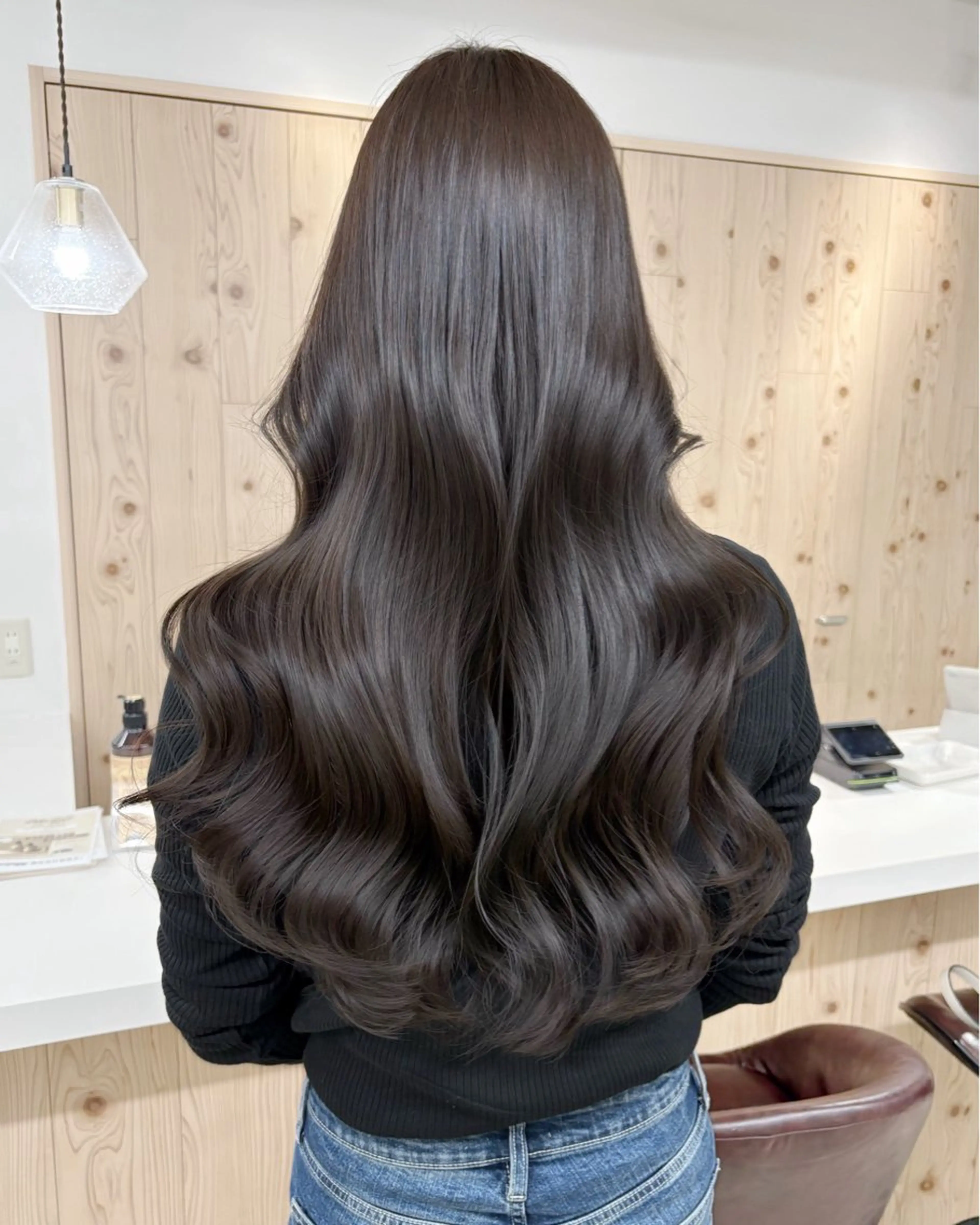 セミロング カラー カット ヘアカラー トリートメント ヘアセット 新宿/韓国ヘア/ 髪質改善ストレートのヘアスタイル