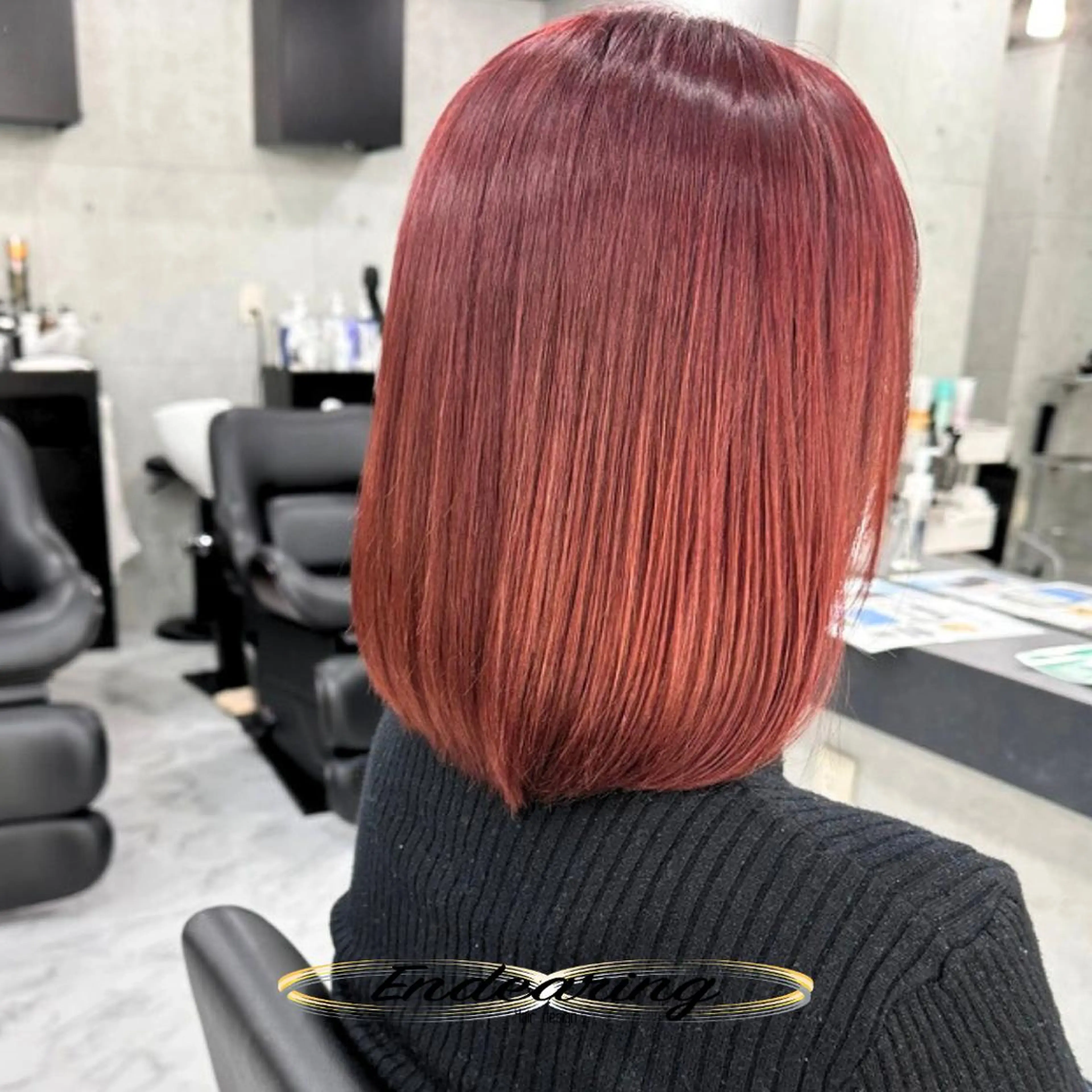 ミディアム ボブ カット ヘアカラー Endearing 銀座/レイヤーカットのヘアスタイル