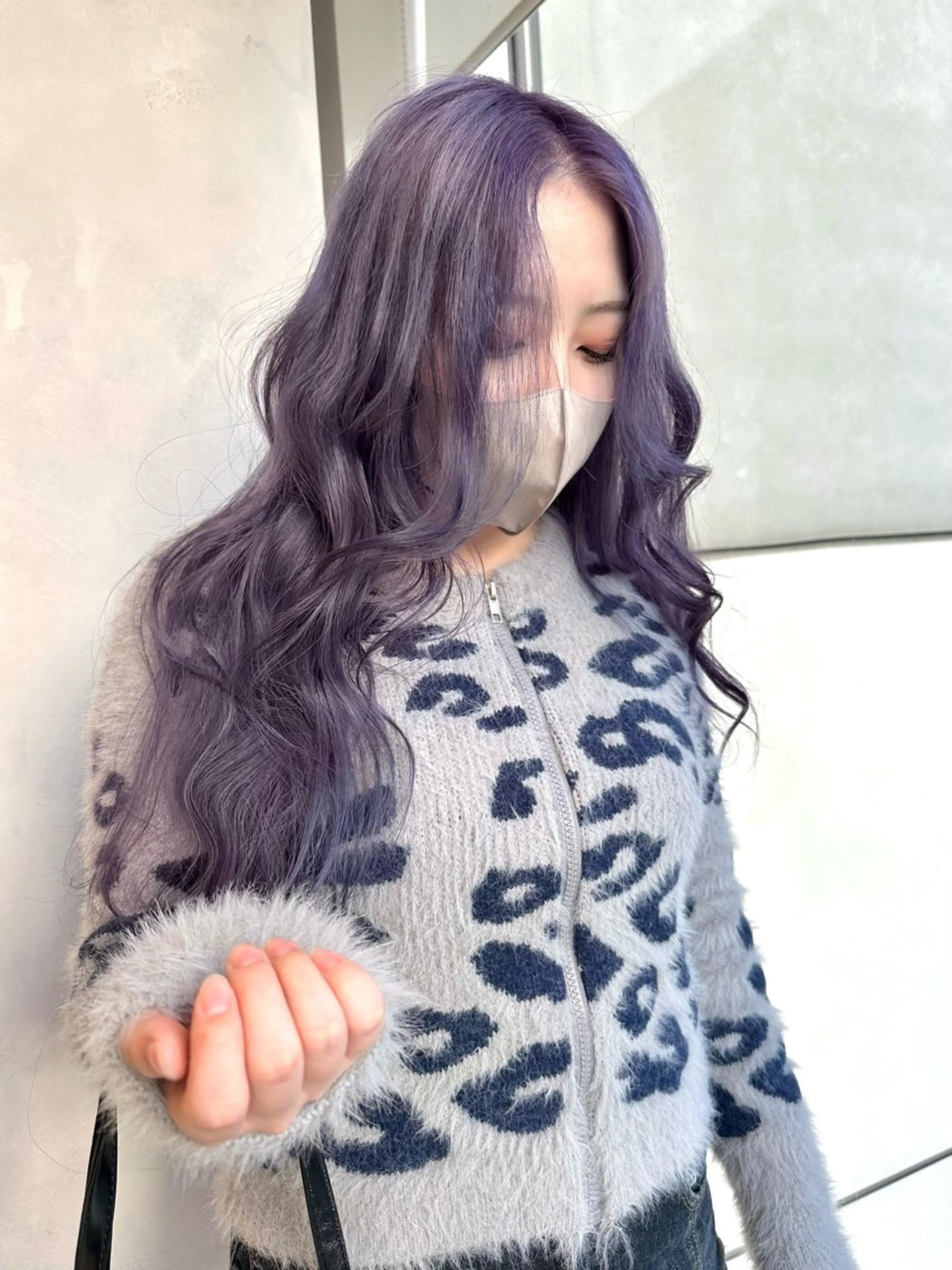 ロング カラー ブリーチ ブルーカラー ラベンダーカラー シルバー トリートメント 似合わせ小顔ショート /akane🐰♥️のヘアスタイル
