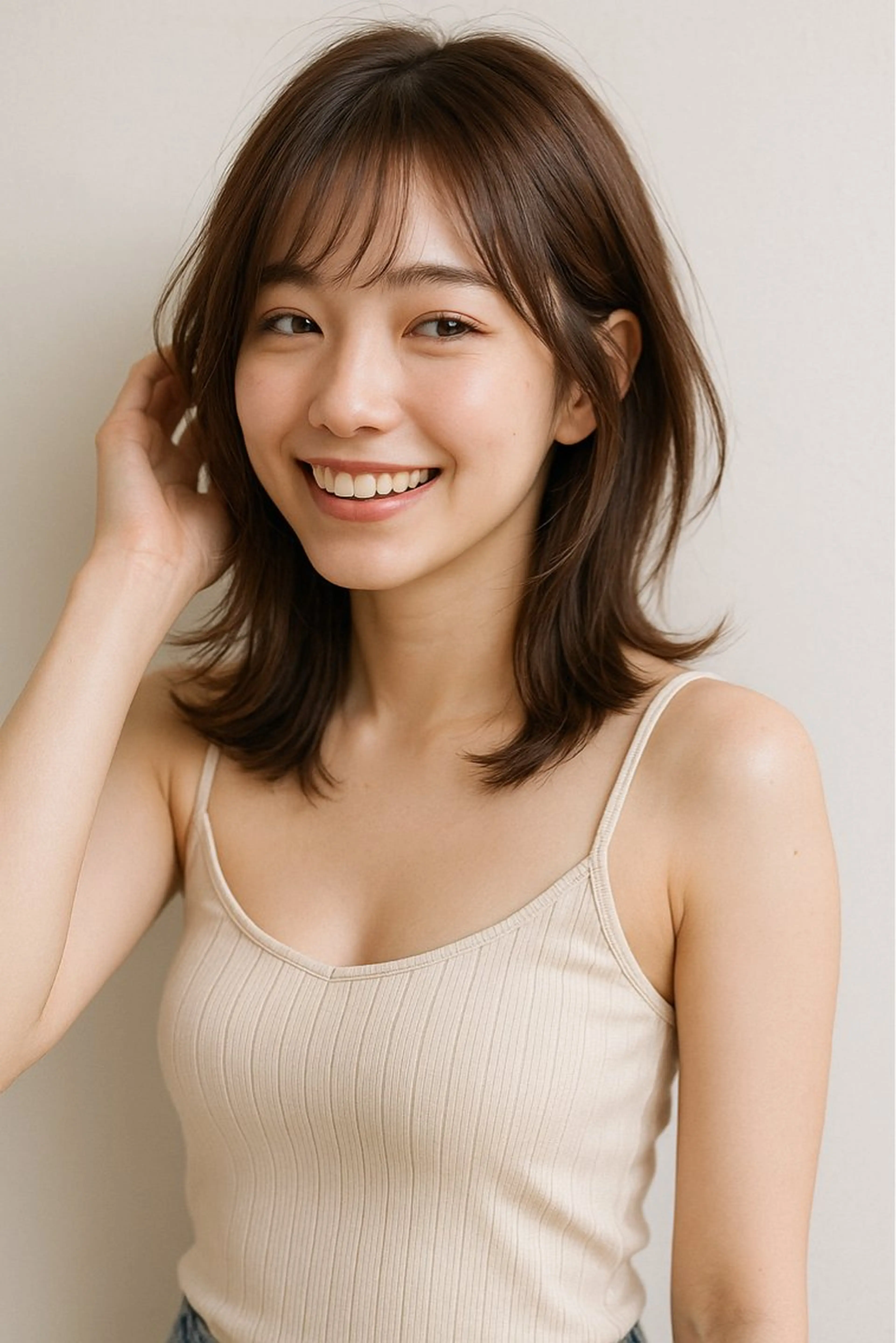 ミディアム カラー 韓国風×透明感カラー 髪質改善オタベシンヤのヘアスタイル