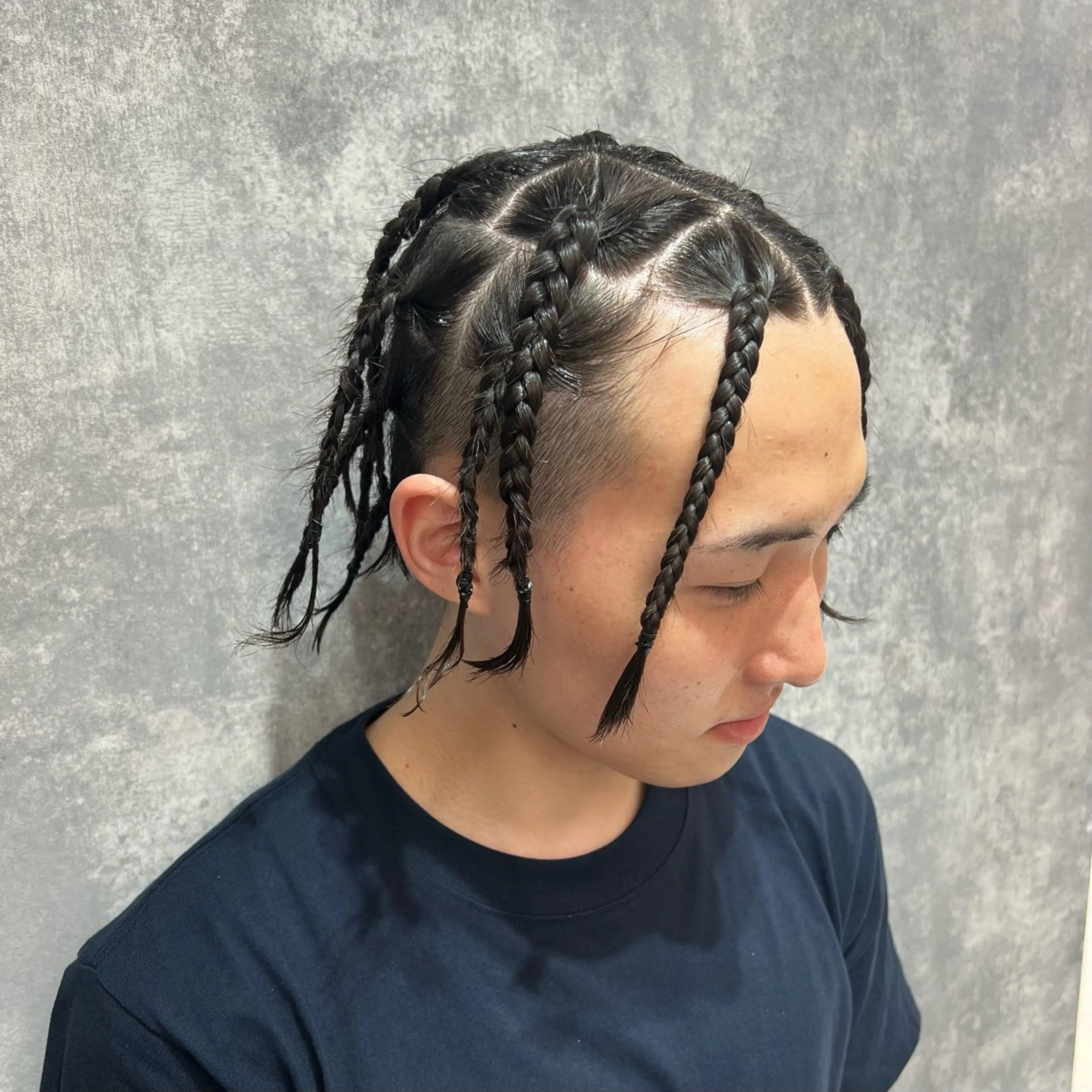 ヘアアレンジ メンズ 👑高評価多数エク ステ×ハイトーン唯澄のヘアスタイル
