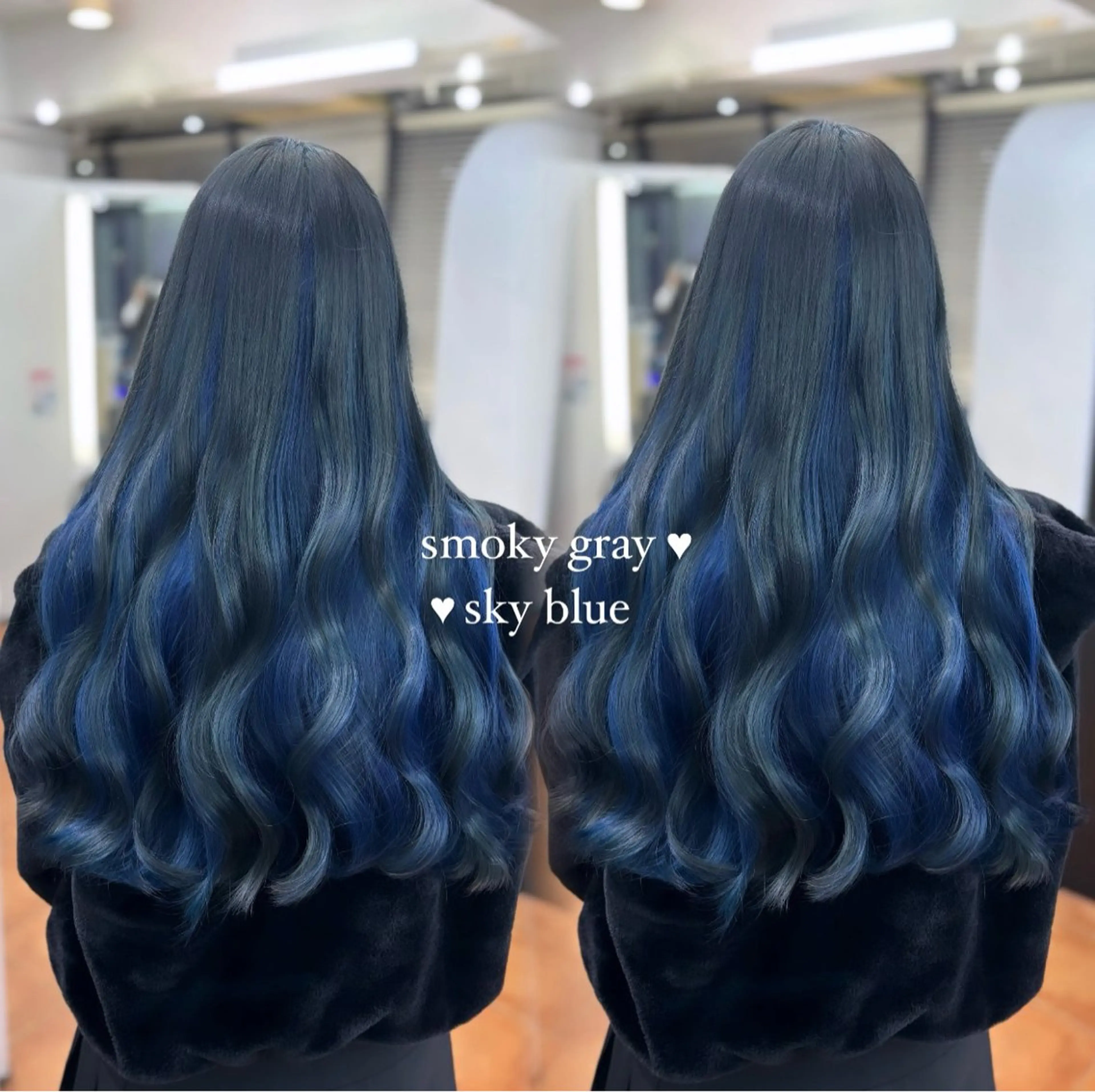ロング カラー ブルーカラー メンズカット ‪‪/メッシュのヘアスタイル