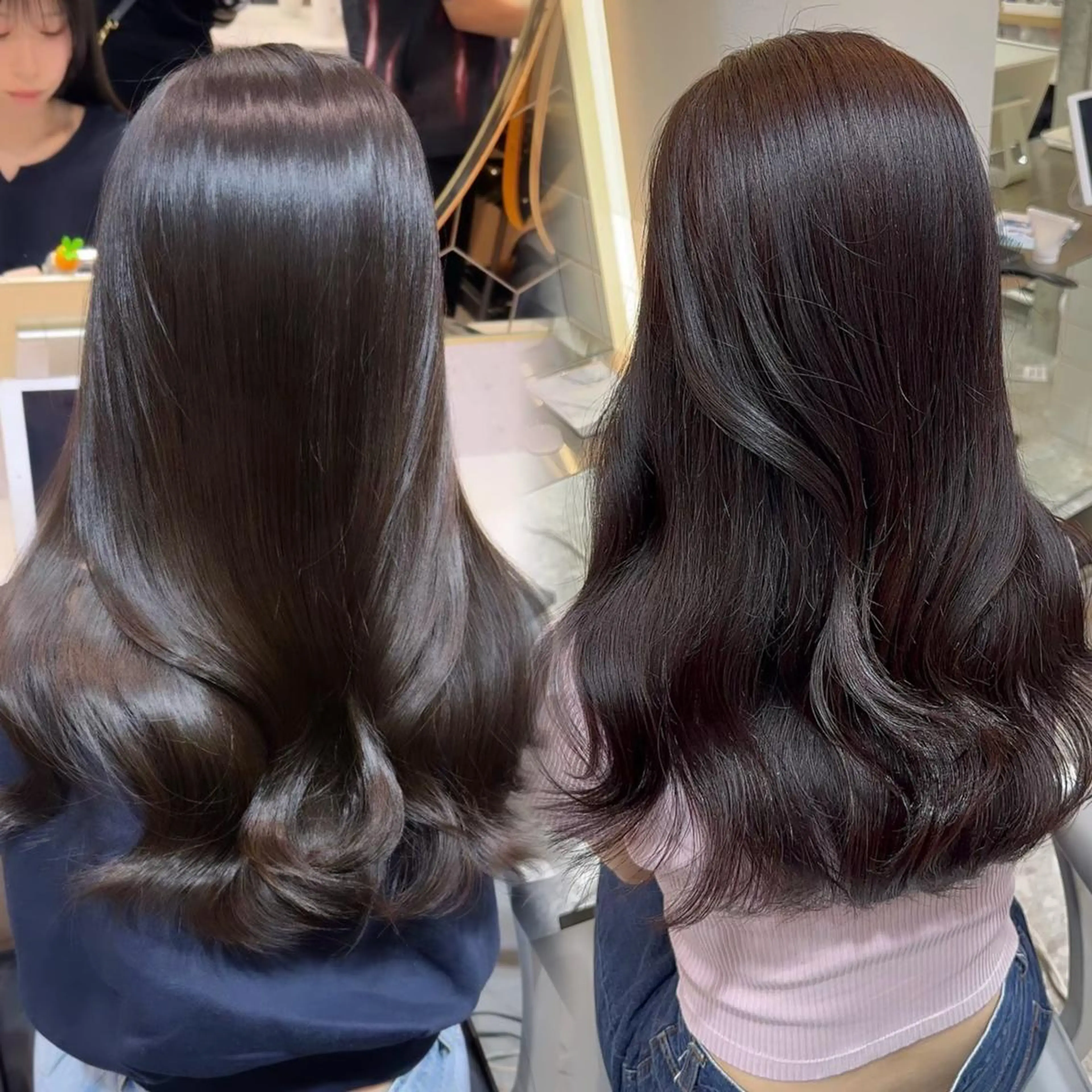 ロング カット ヘアカラー トリートメント loombySea/ 韓国ヘア/髪質改善のヘアスタイル