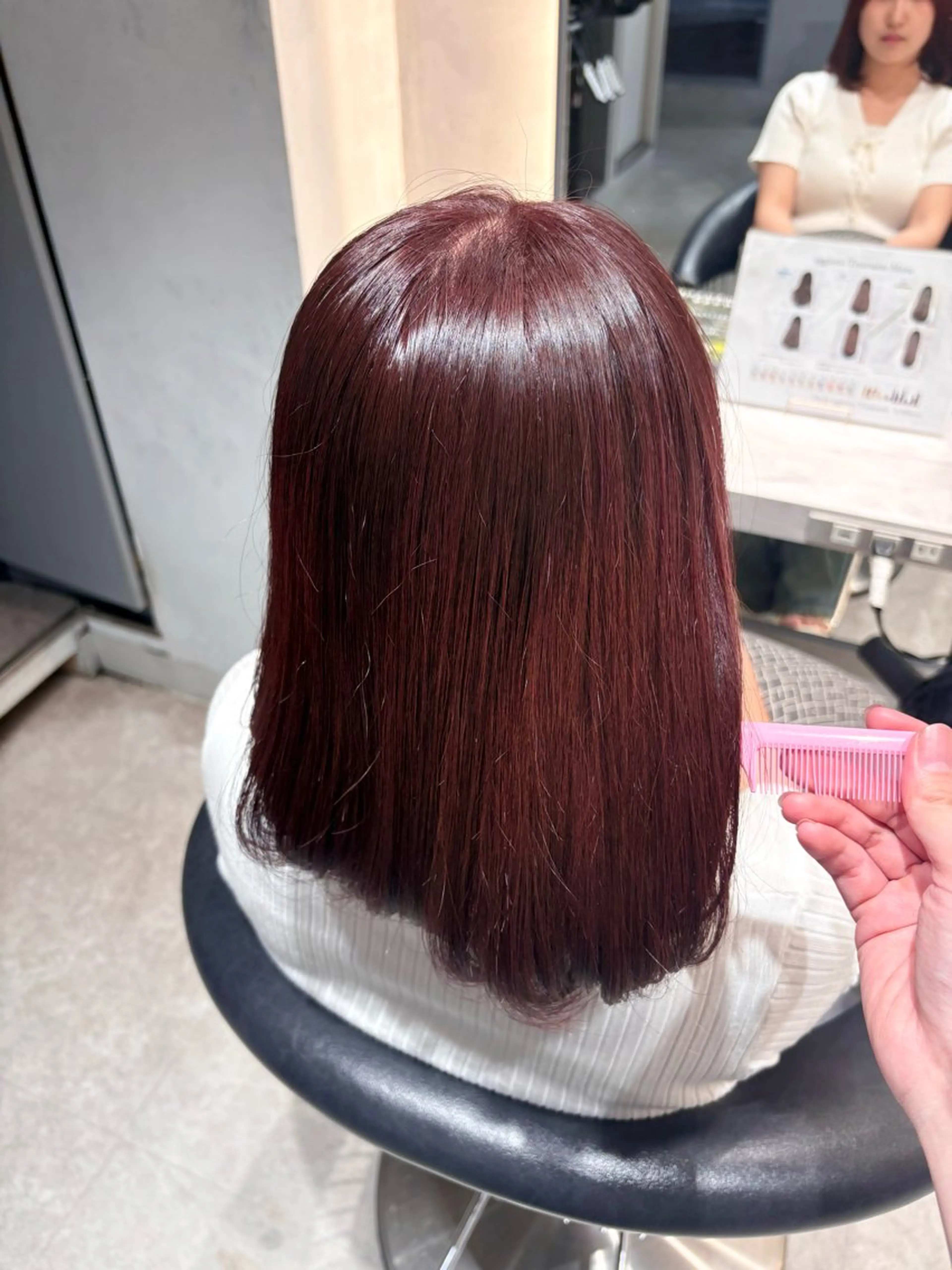 【🍒暖色カラー🍒‪】ワンカラー+スチームトリートメントの写真