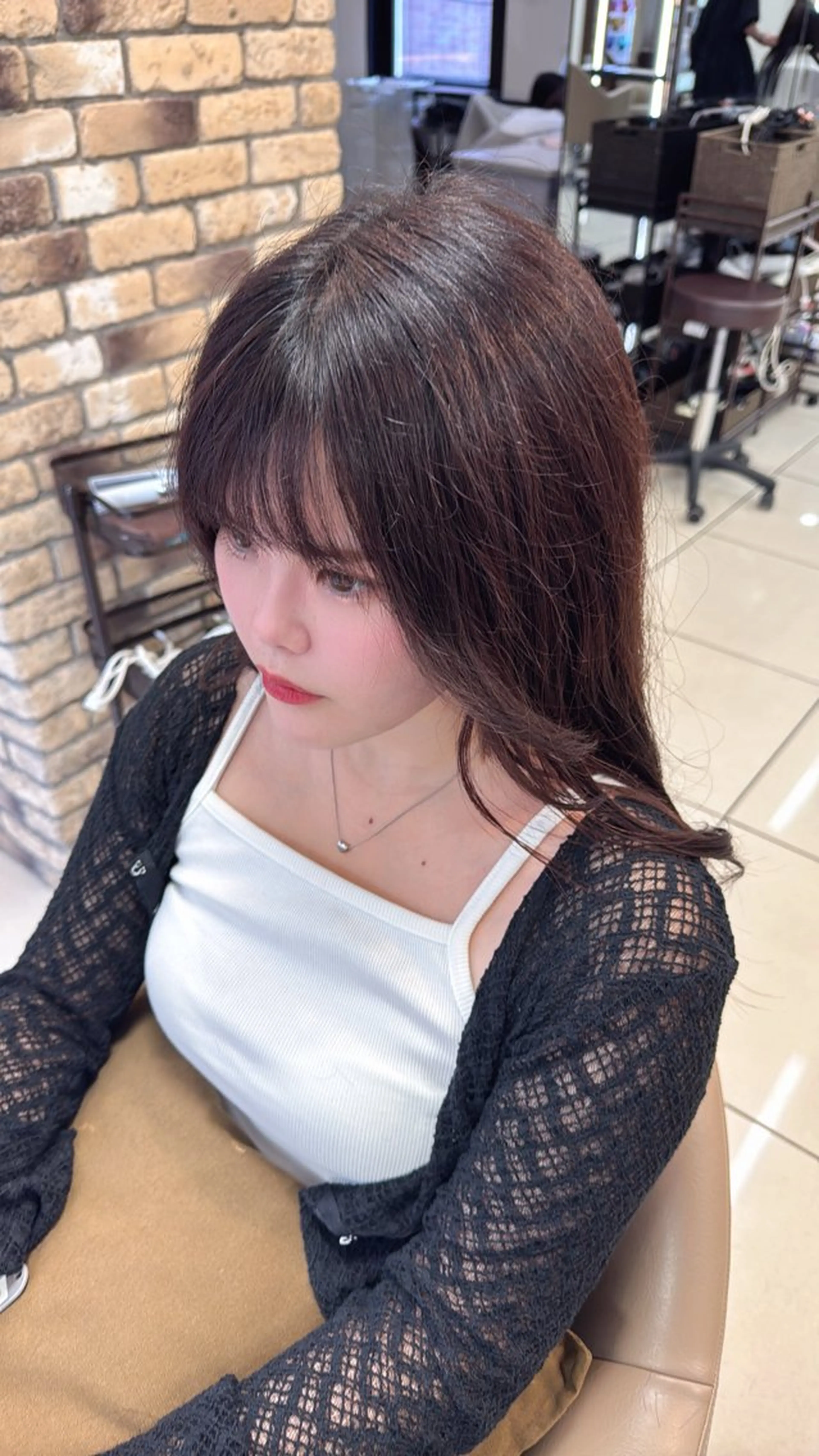 ロング カット ラウンドマッシュ/ニ アンスシャドウパーマのヘアスタイル