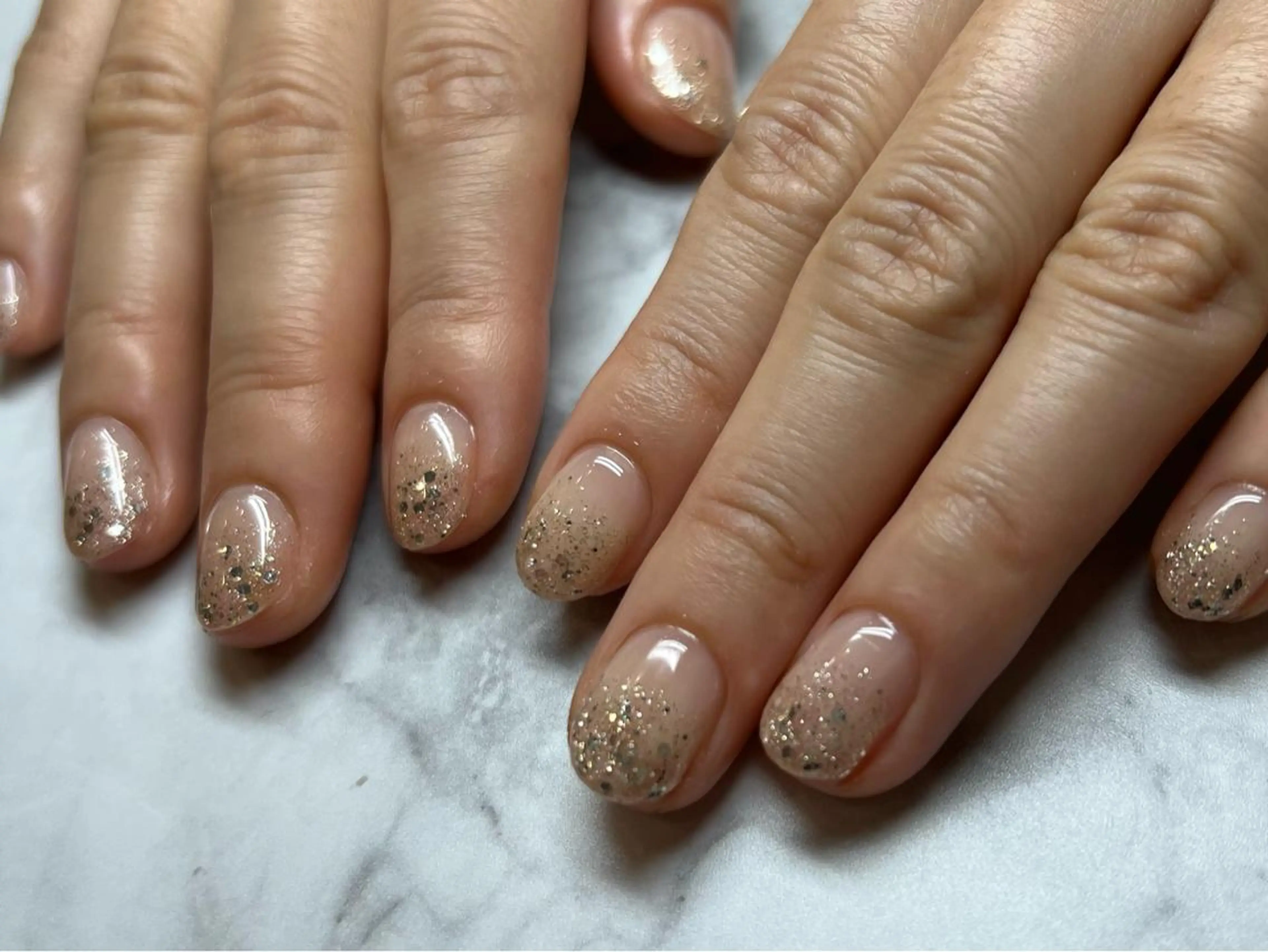 ショートネイル ラメグラデーション｜nail&eyelash sourire