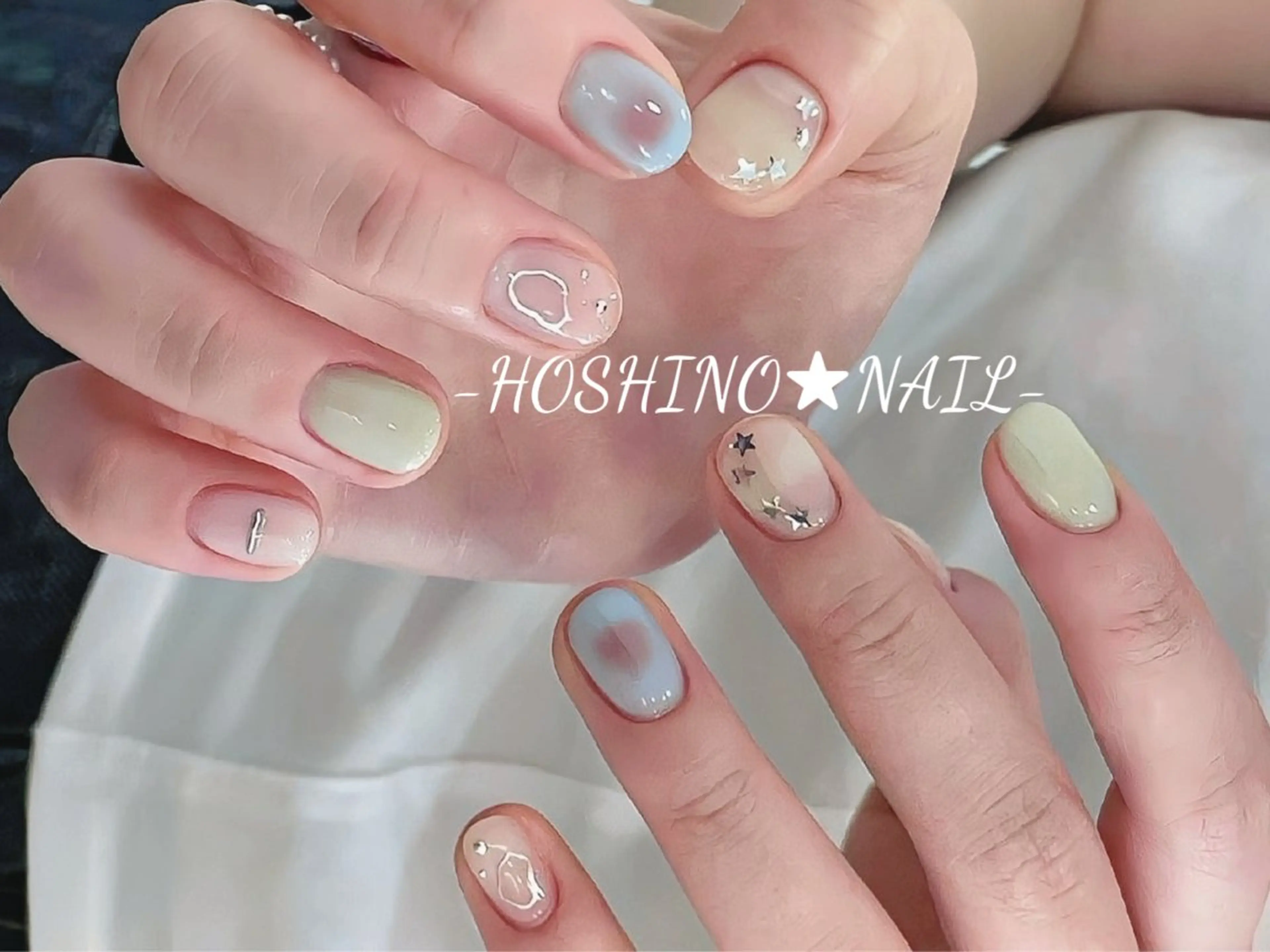 ネイル オーロラネイル チークネイル ドット フットネイル フレンチネイル ハンドネイル ★HOSHINO NAIL★新宿店のネイルデザイン